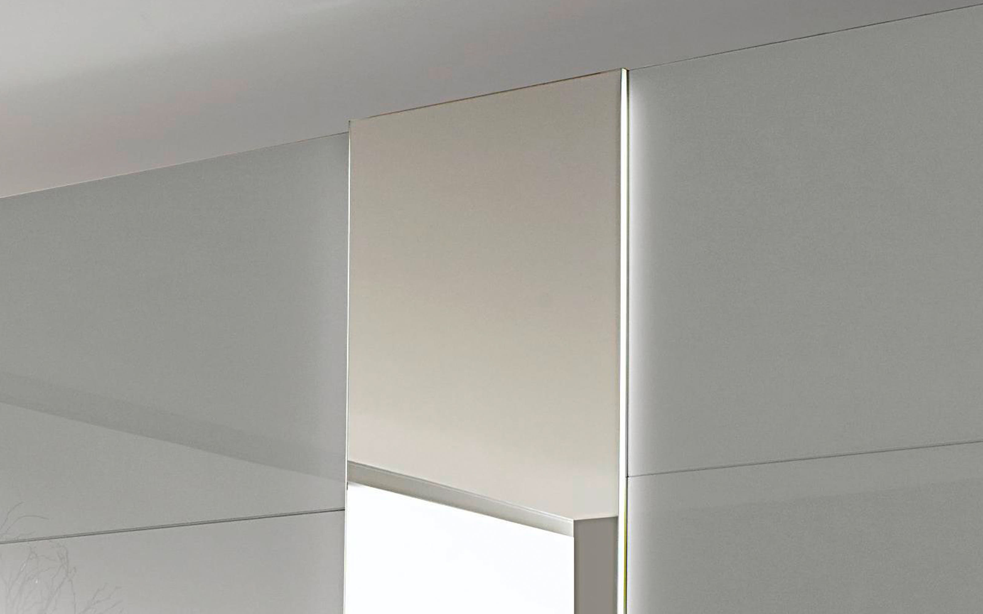 Schwebetürenschrank Ocean in seidengrau/Farbglas seidengrau, Breite 280 cm