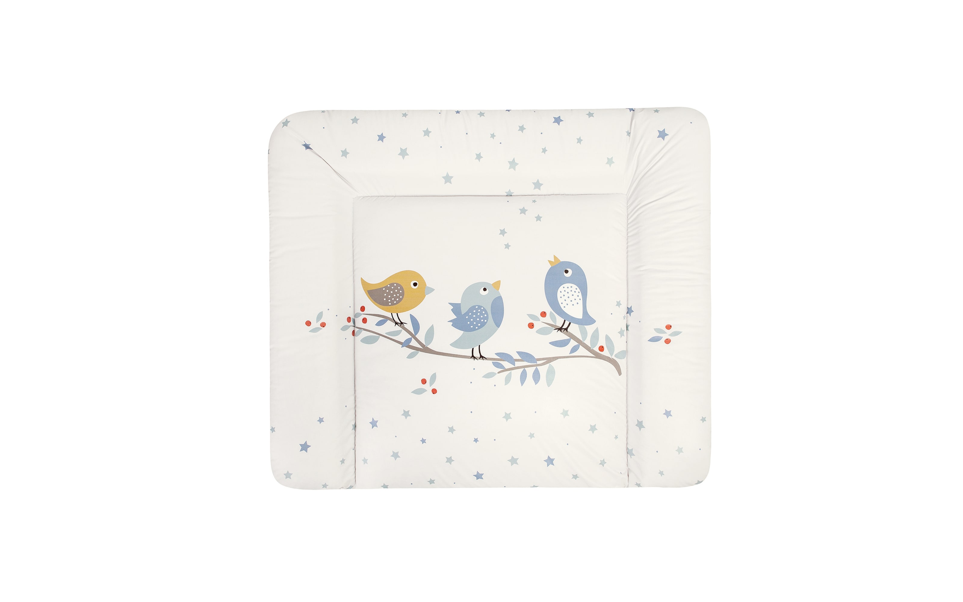 Wickelauflage Softy in weiß mit Motiv Bluebird, Größe: ca. 65 x 75 cm