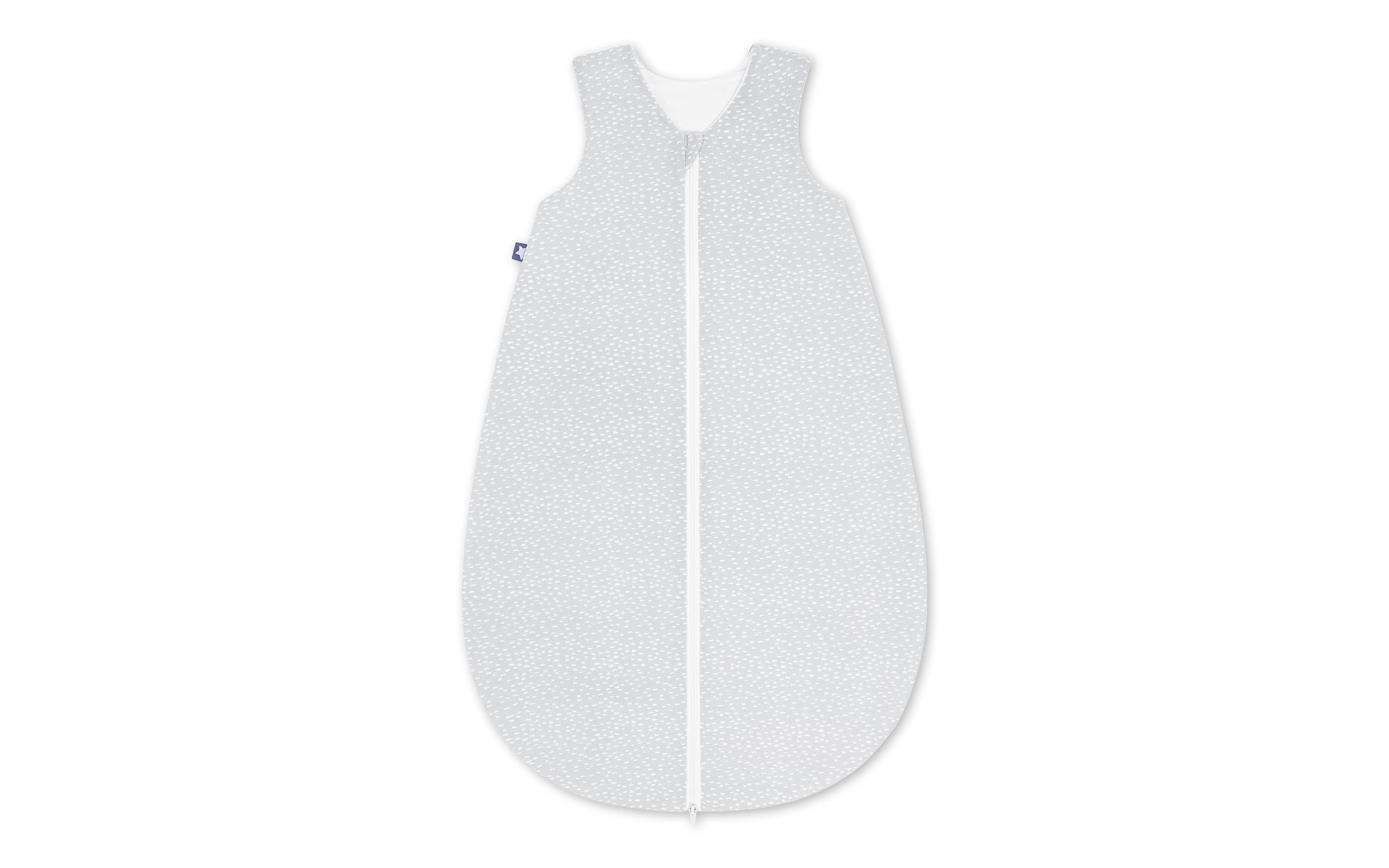 Jersey Sommerschlafsack in grau mit weißen Sternen, Länge ca. 74 cm