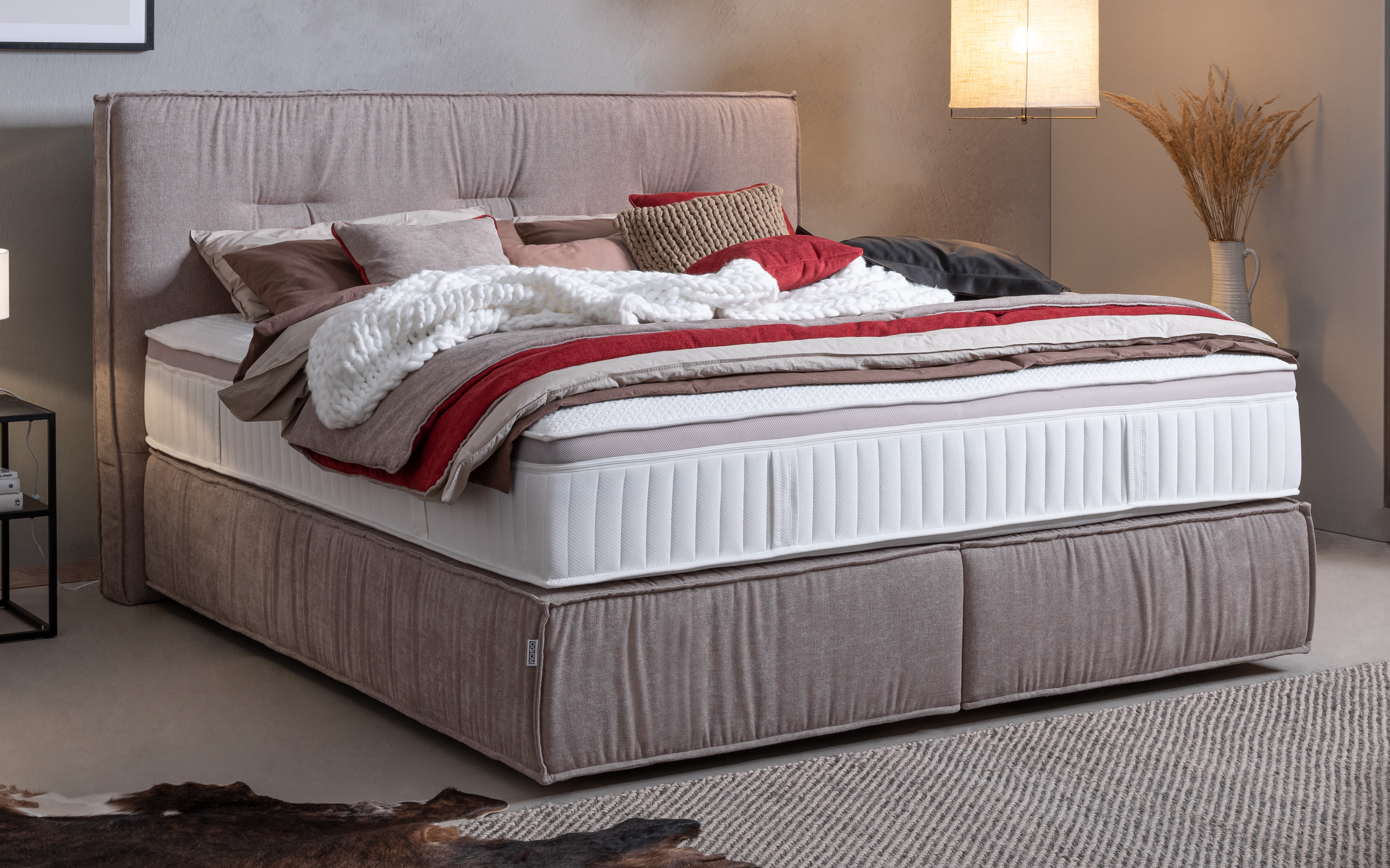 Boxspringbett 4094 In Hellbraun, Ca. 180 X 200 Cm Online Bei Hardeck Kaufen