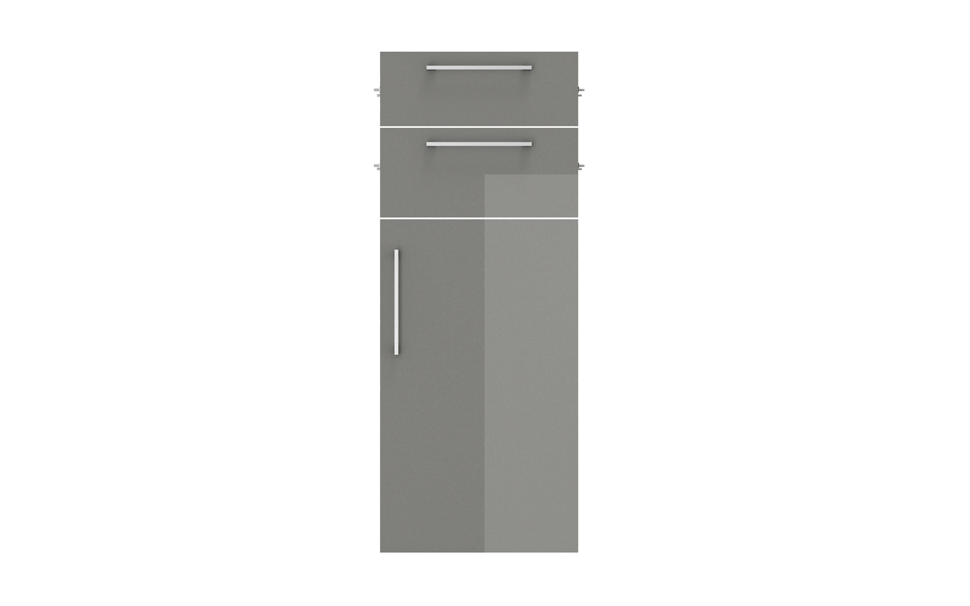 Schubladen-Türen-Set Homebase, kieselgrau Hochglanz, 41,6 cm