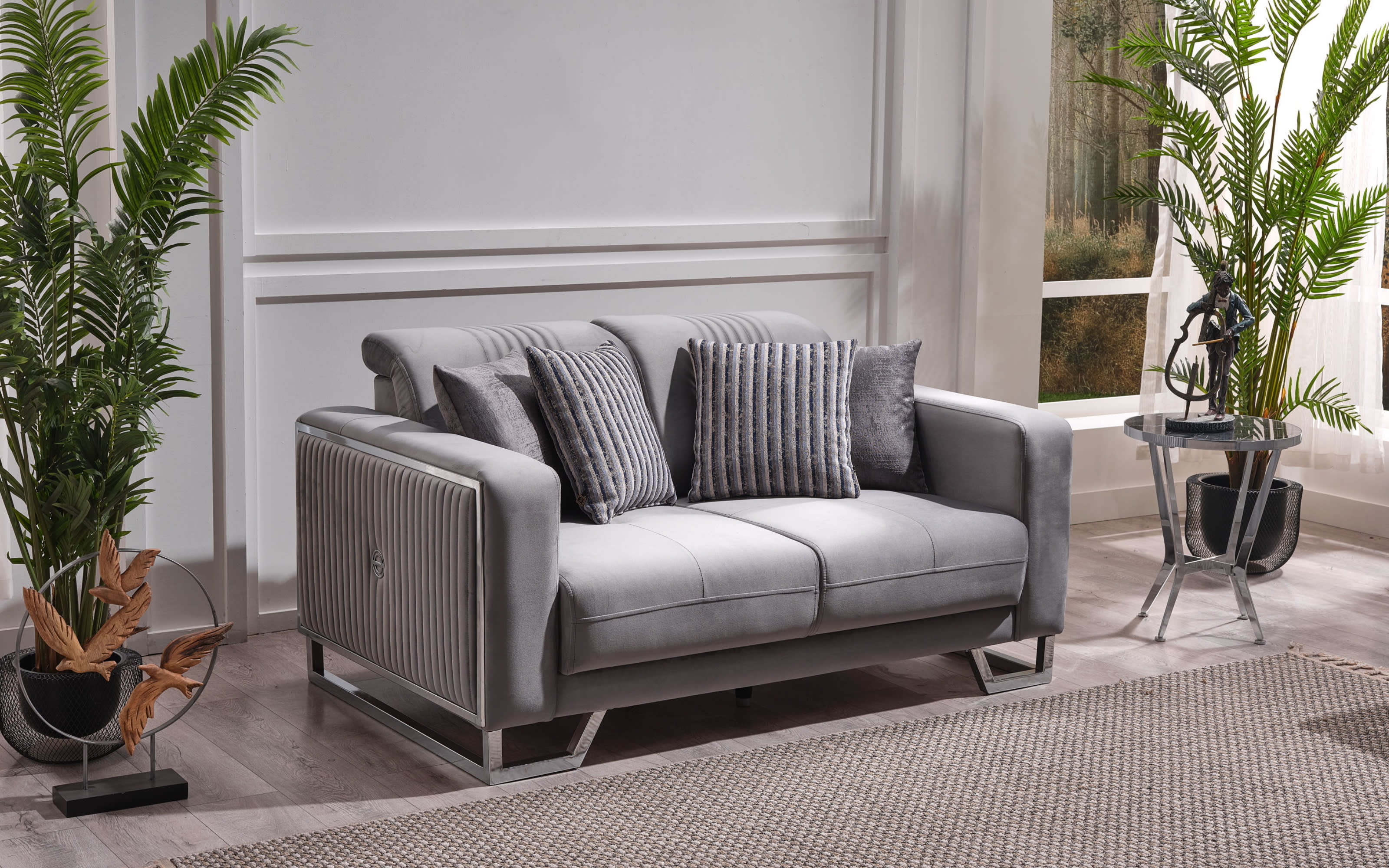 Sofa 2Sitzer Lorena, grau, inkl. Kippfunktion online bei Hardeck kaufen