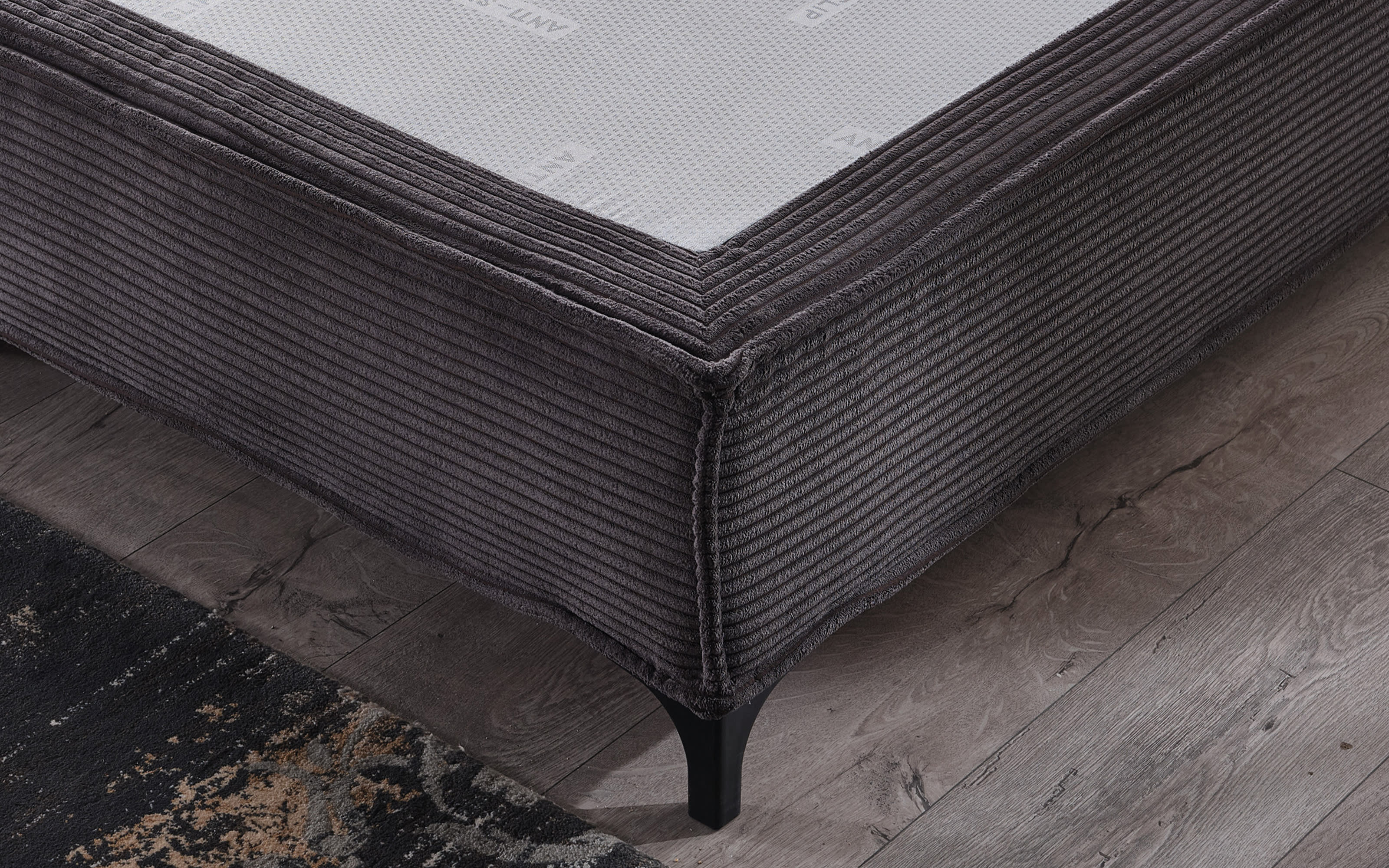 Boxspringbett Trento, dunkelgrau, 180 x 200 cm