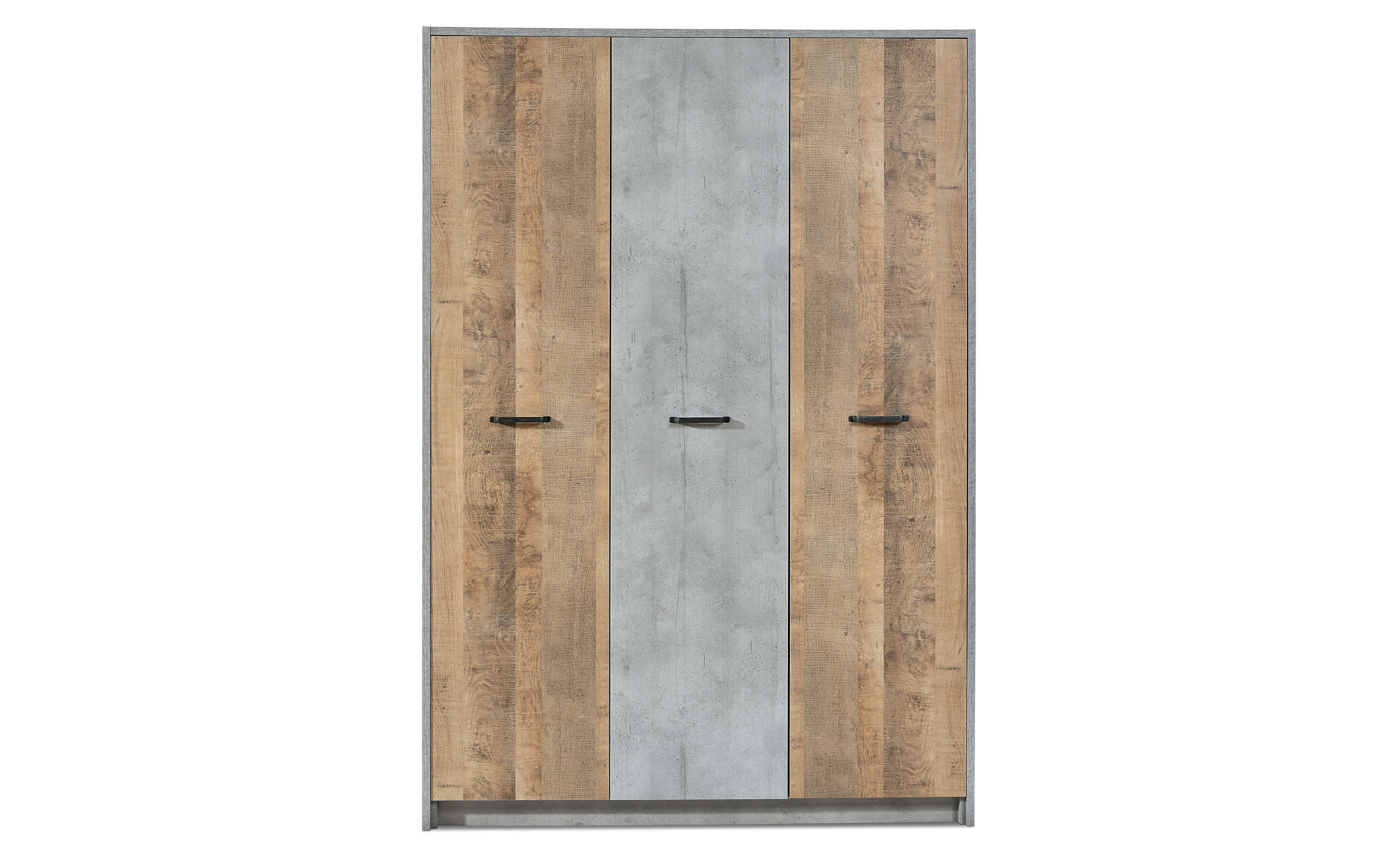Drehtürenschrank Solano in Eiche rustikal/betonfarbig, Breite ca. 151 cm