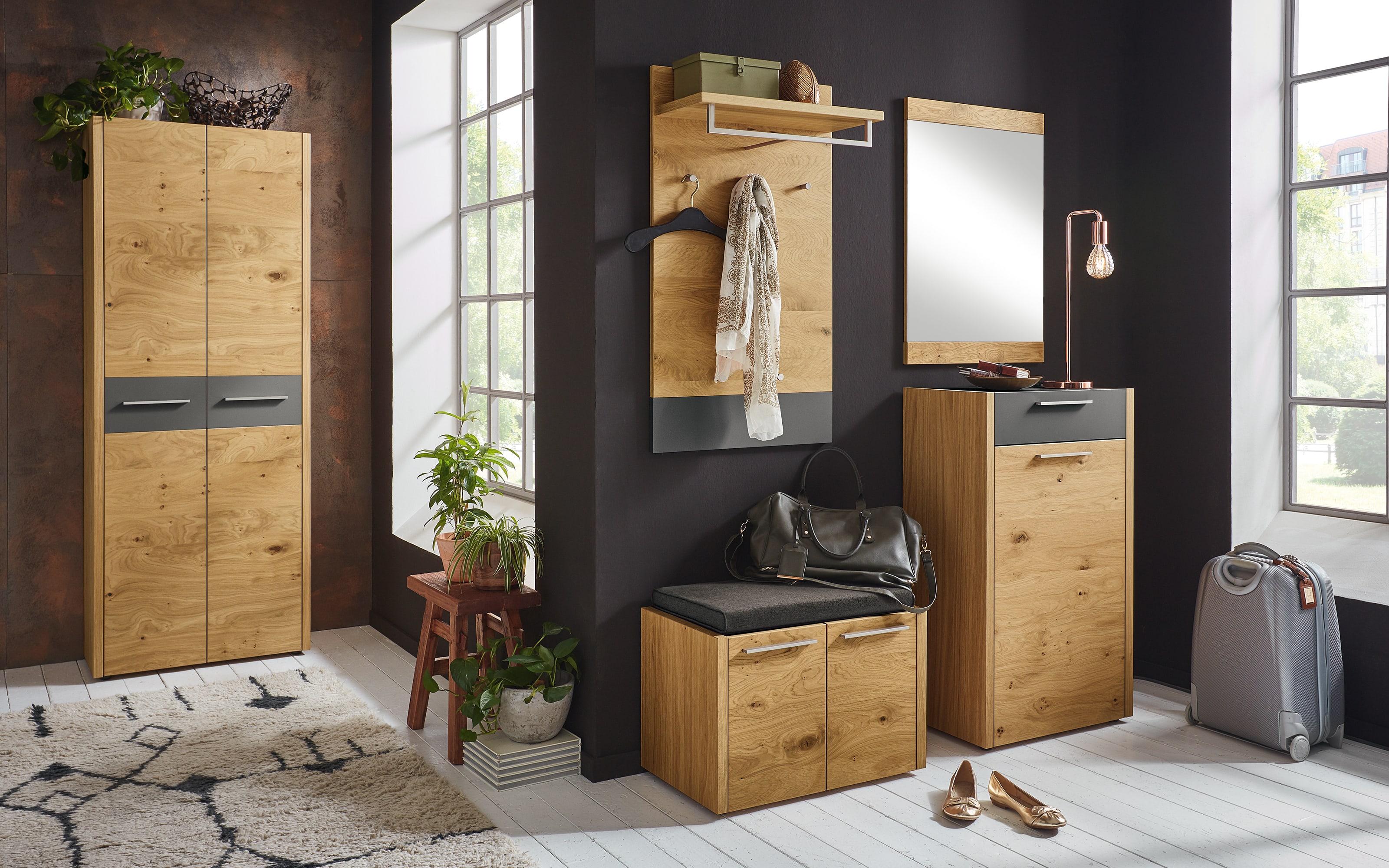 Spiegel Levio Set 2, Balkeneiche, 59 x 83 cm