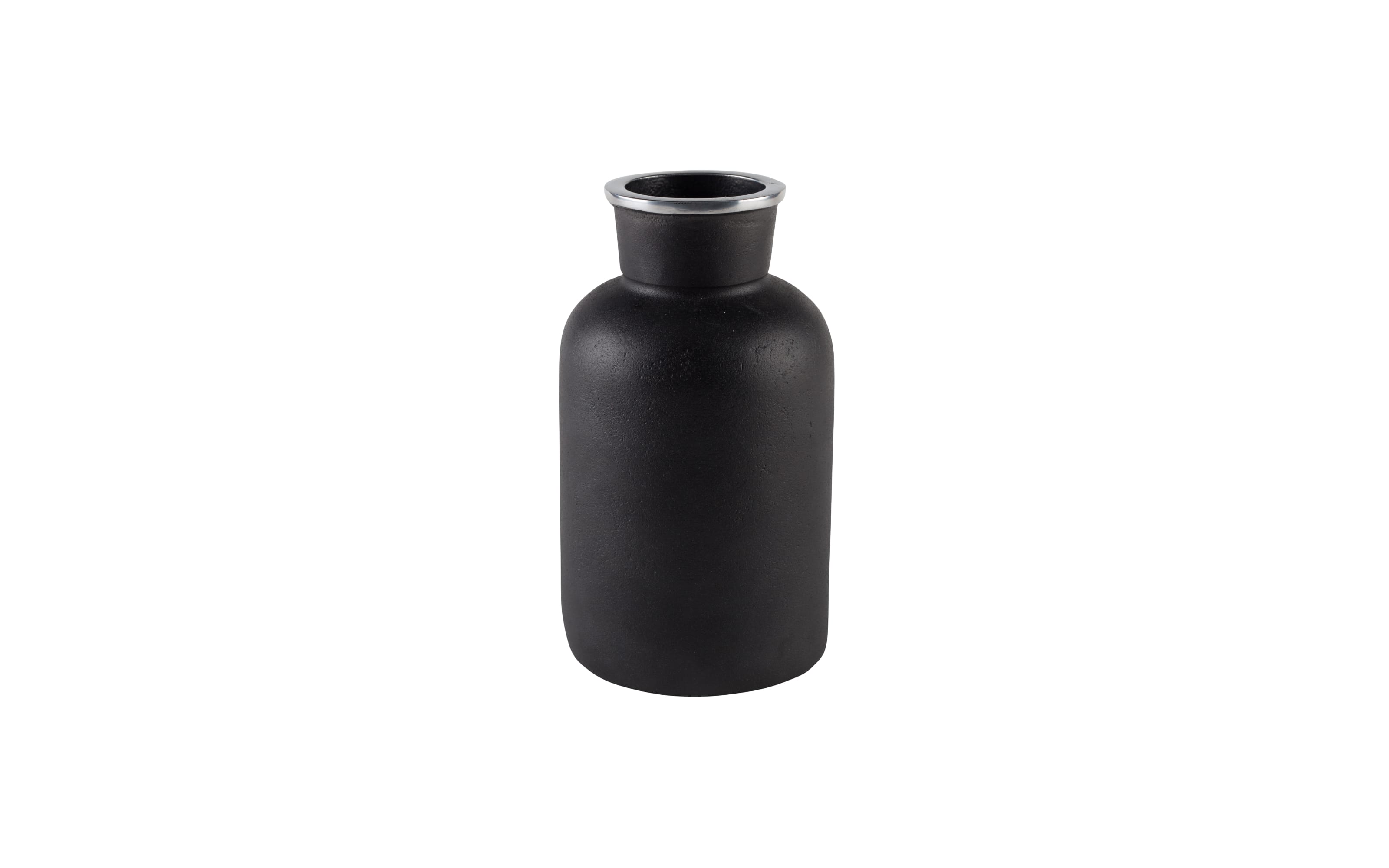 Vase Farma M aus Aluminium in schwarz, 23 cm 