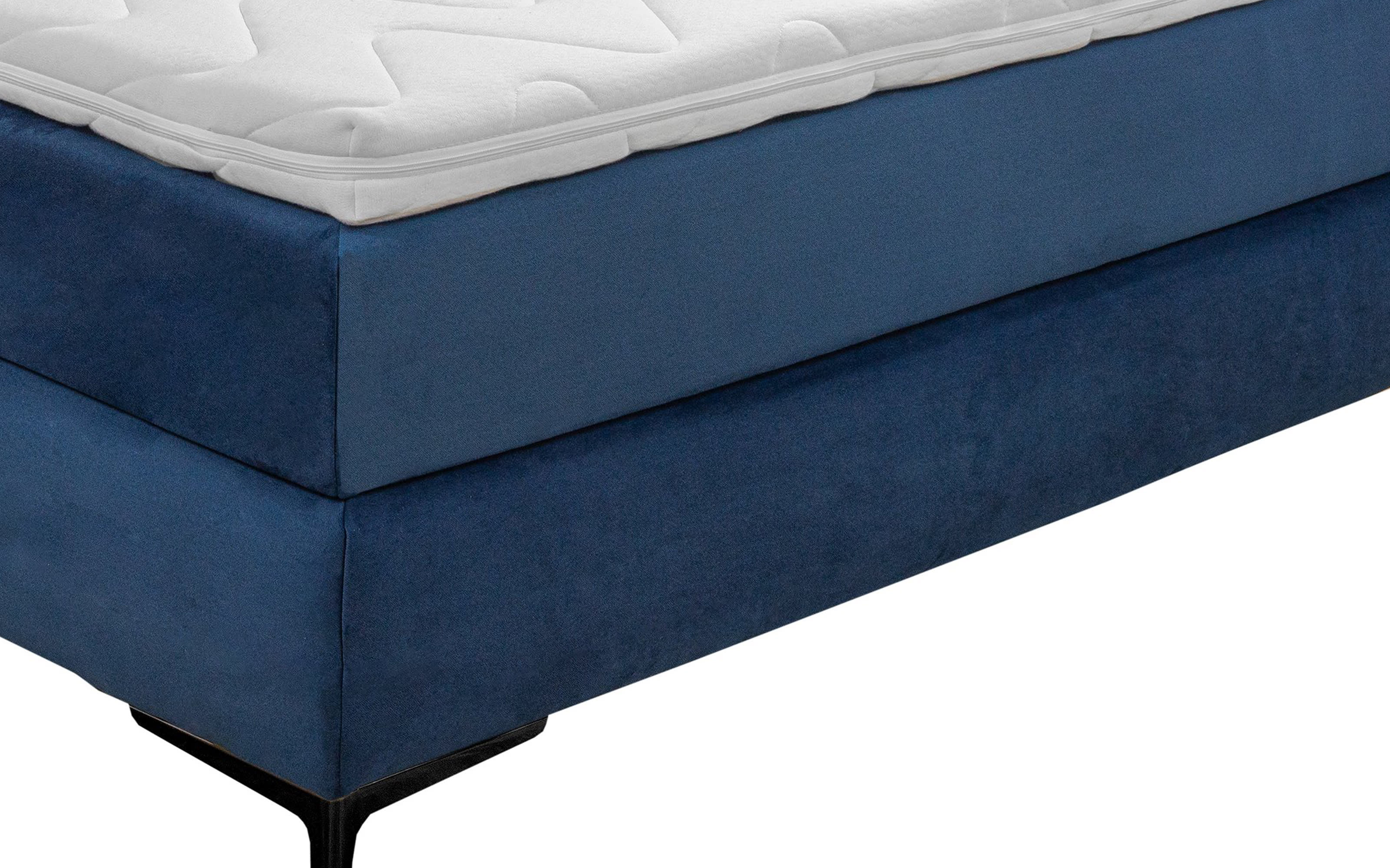 Boxspringbett Ocean in blau, mit Wendematratzen in den Härten 2 und 3, Liegefläche ca. 180 x 200 cm