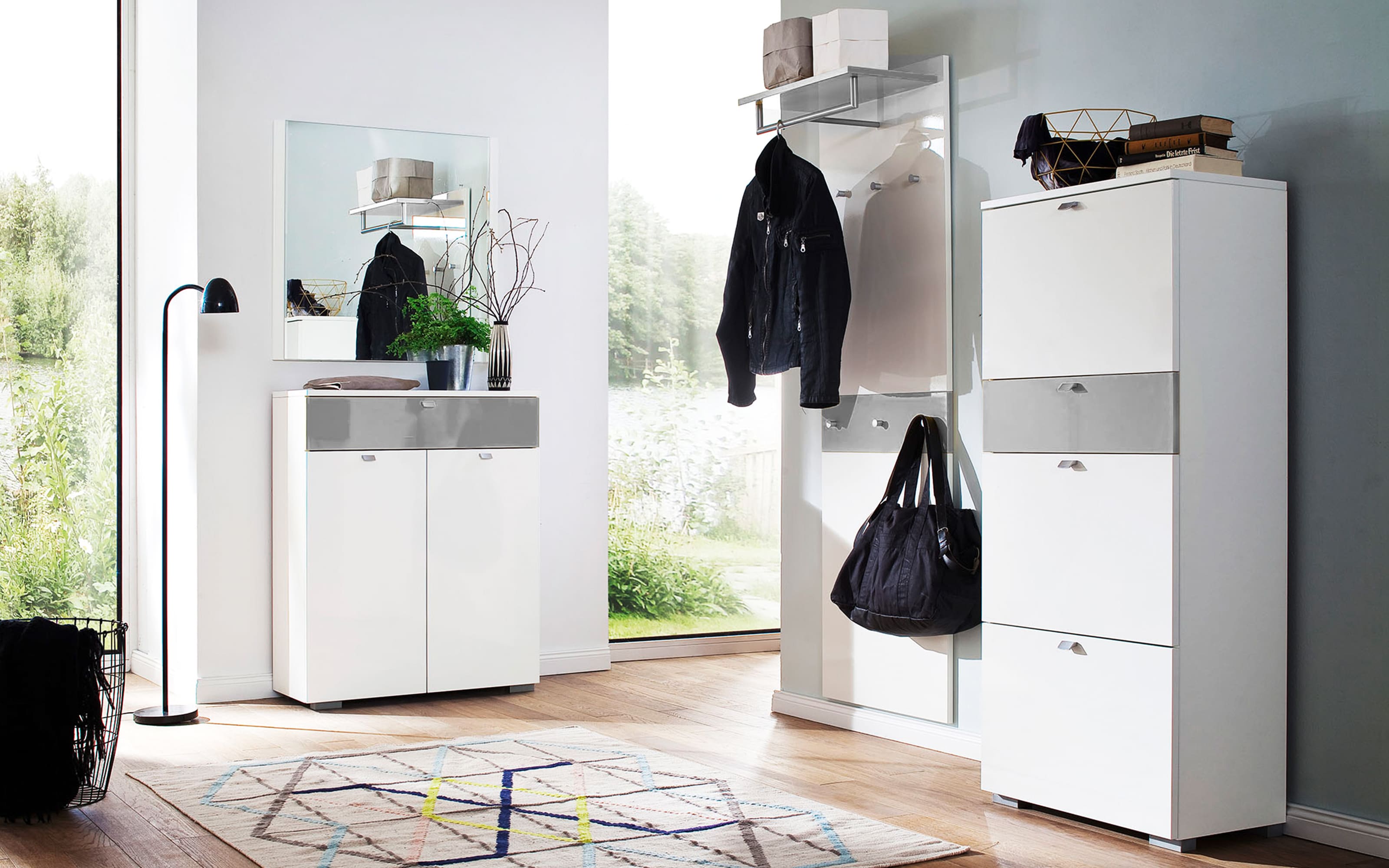 Schuhschrank Una in weiß/grau online bei Hardeck kaufen