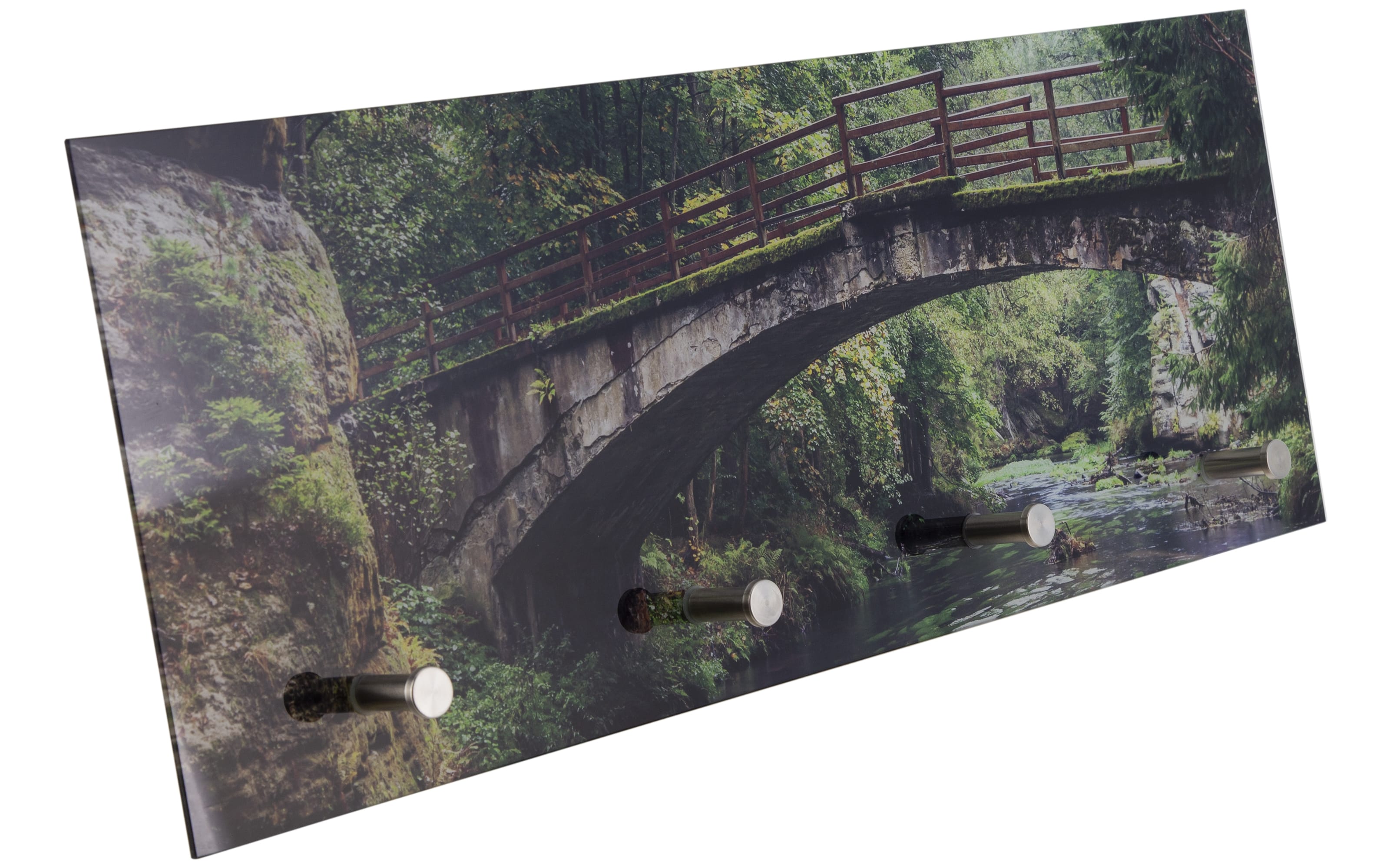 Glasgarderobe Tobi mit Brücken-Motiv, 80 x 30 cm