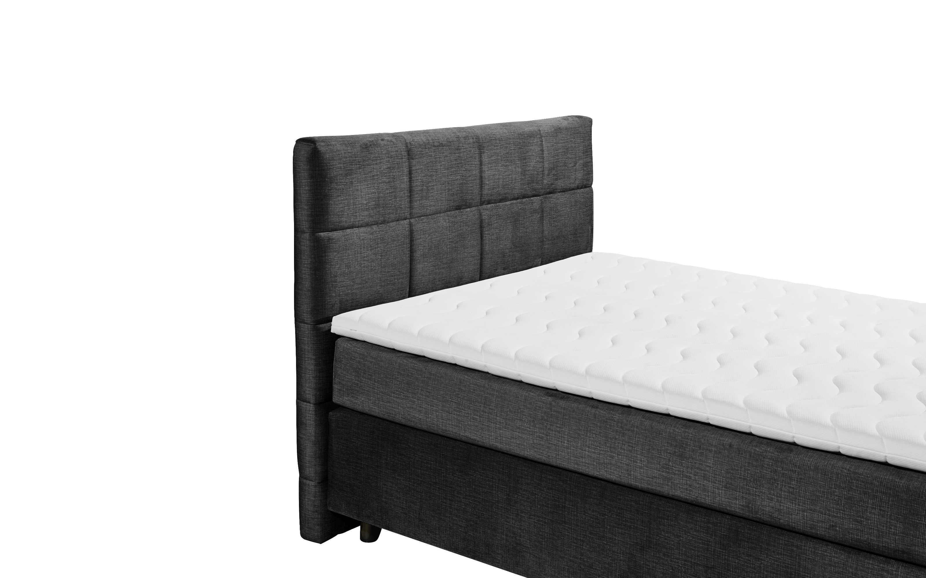 Boxspringbett Navarra 6, schwarz, 180 x 200 cm