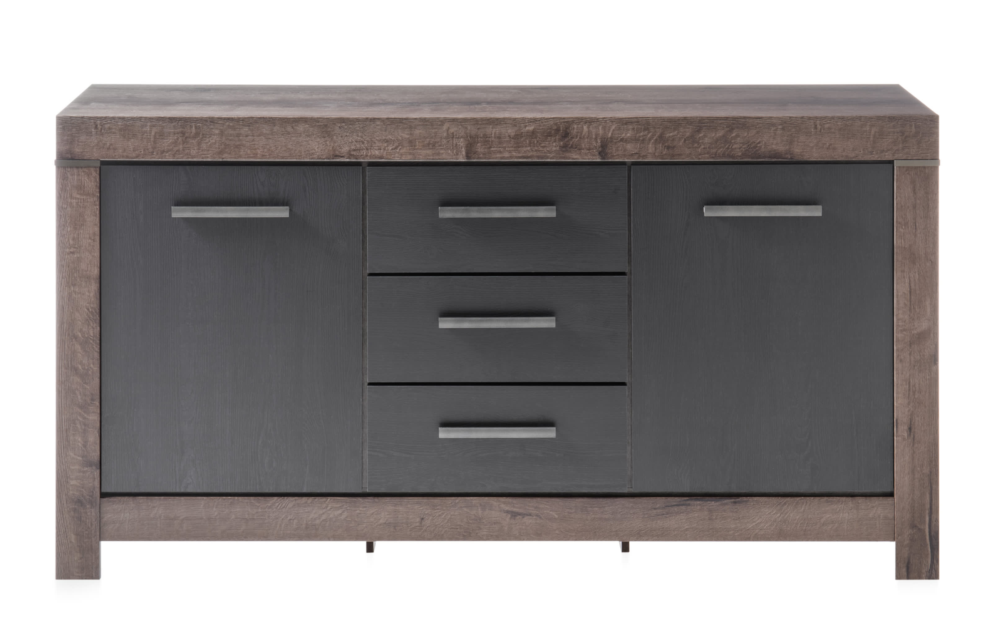 Sideboard Balin, schwarz, Eiche canyon online bei Hardeck kaufen