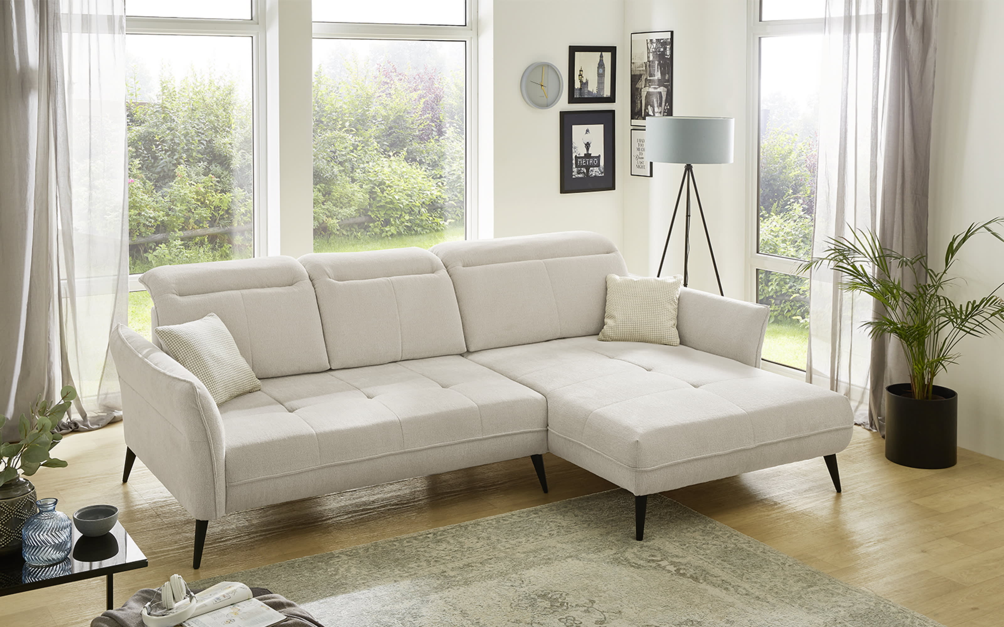 Wohnlandschaft Aversa in beige, inkl. Funktionen