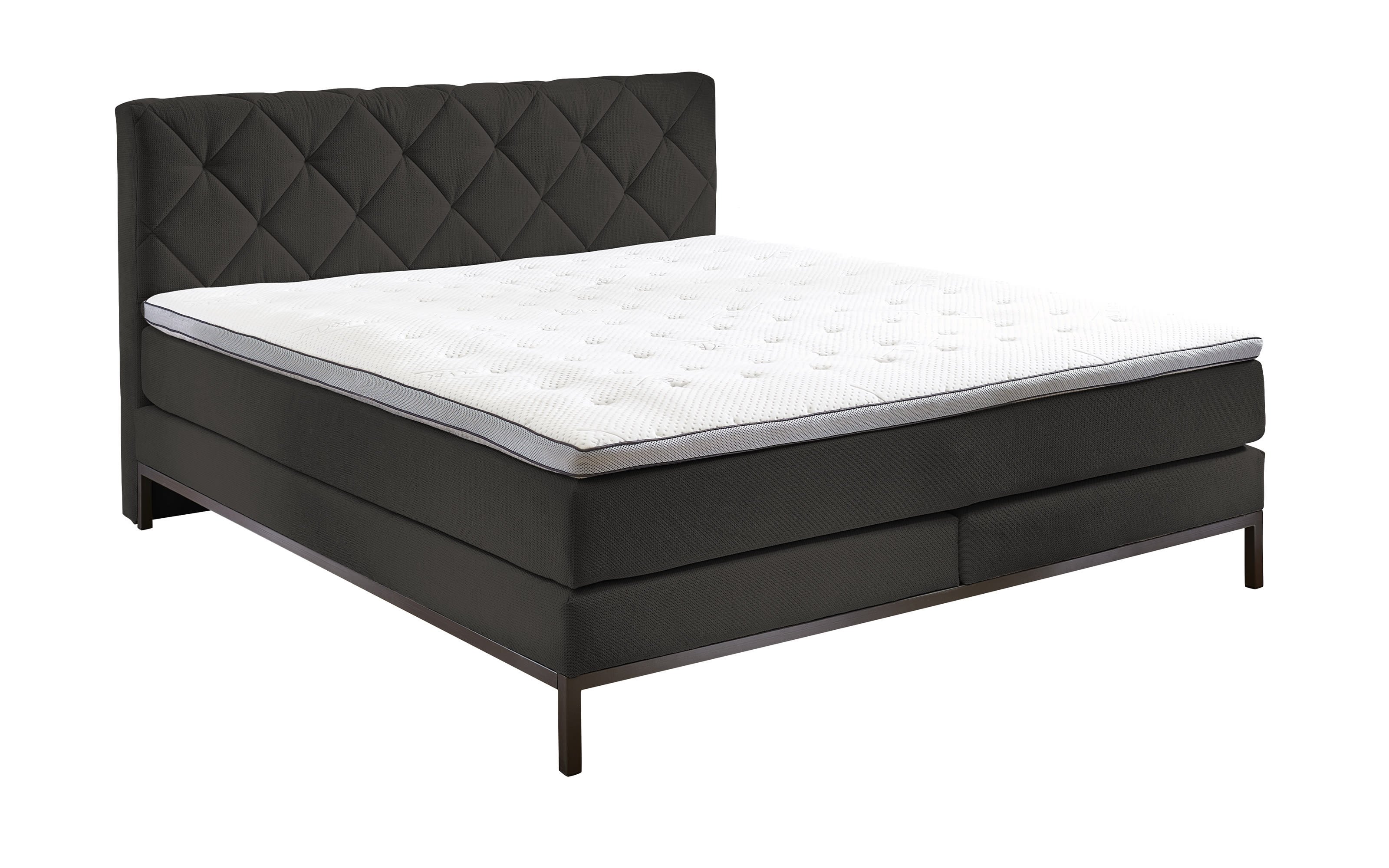 Boxspringbett BX2180 Rockaway, anthrazit, 180 x 200 cm