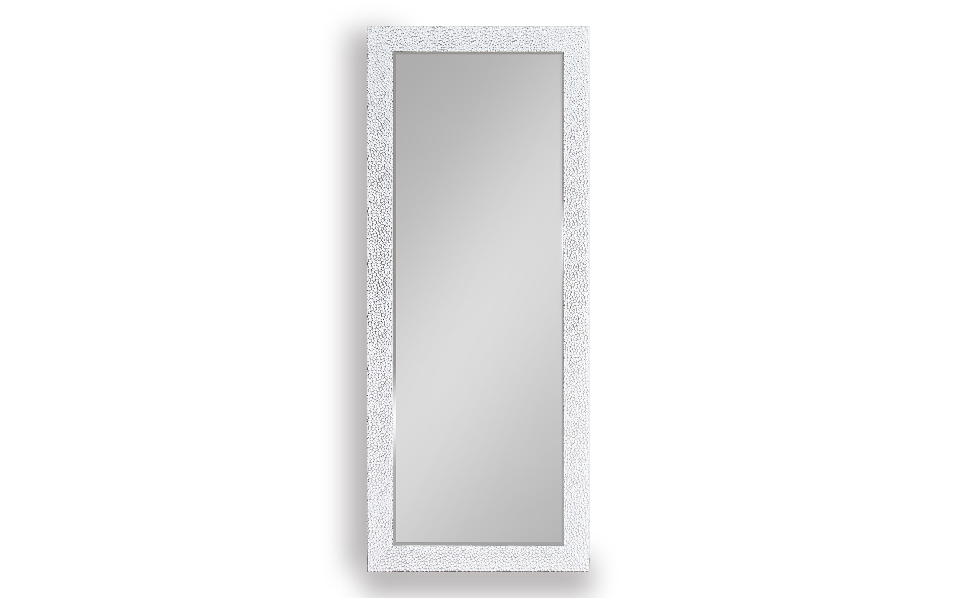 Rahmenspiegel in weiß/chromfarbig, 70 x 170 cm
