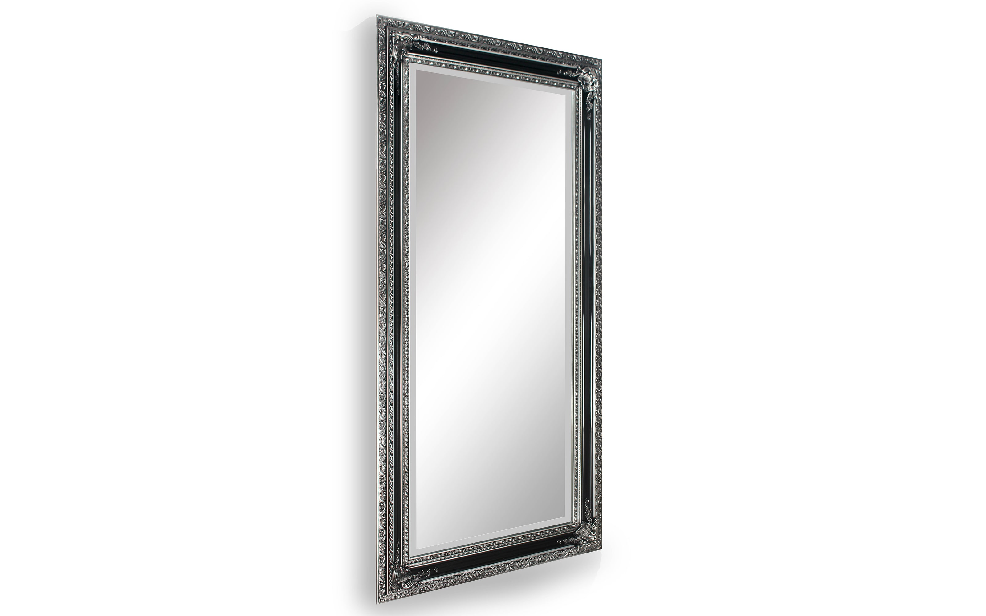 Rahmenspiegel Lara, schwarz/silberfarbig, 100 x 120 cm 