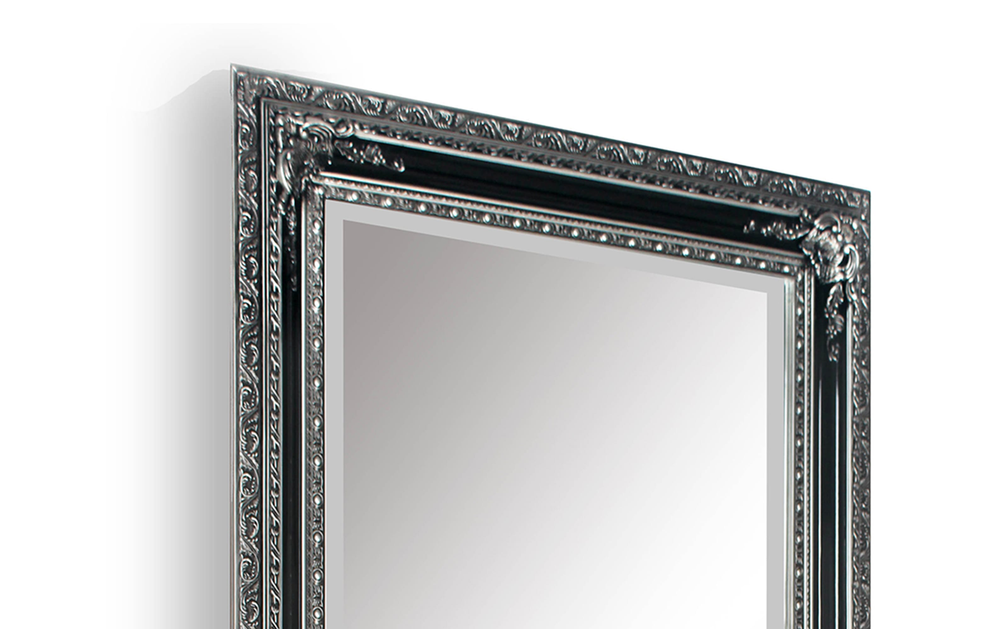 Rahmenspiegel Lara, schwarz/silberfarbig, 100 x 120 cm 