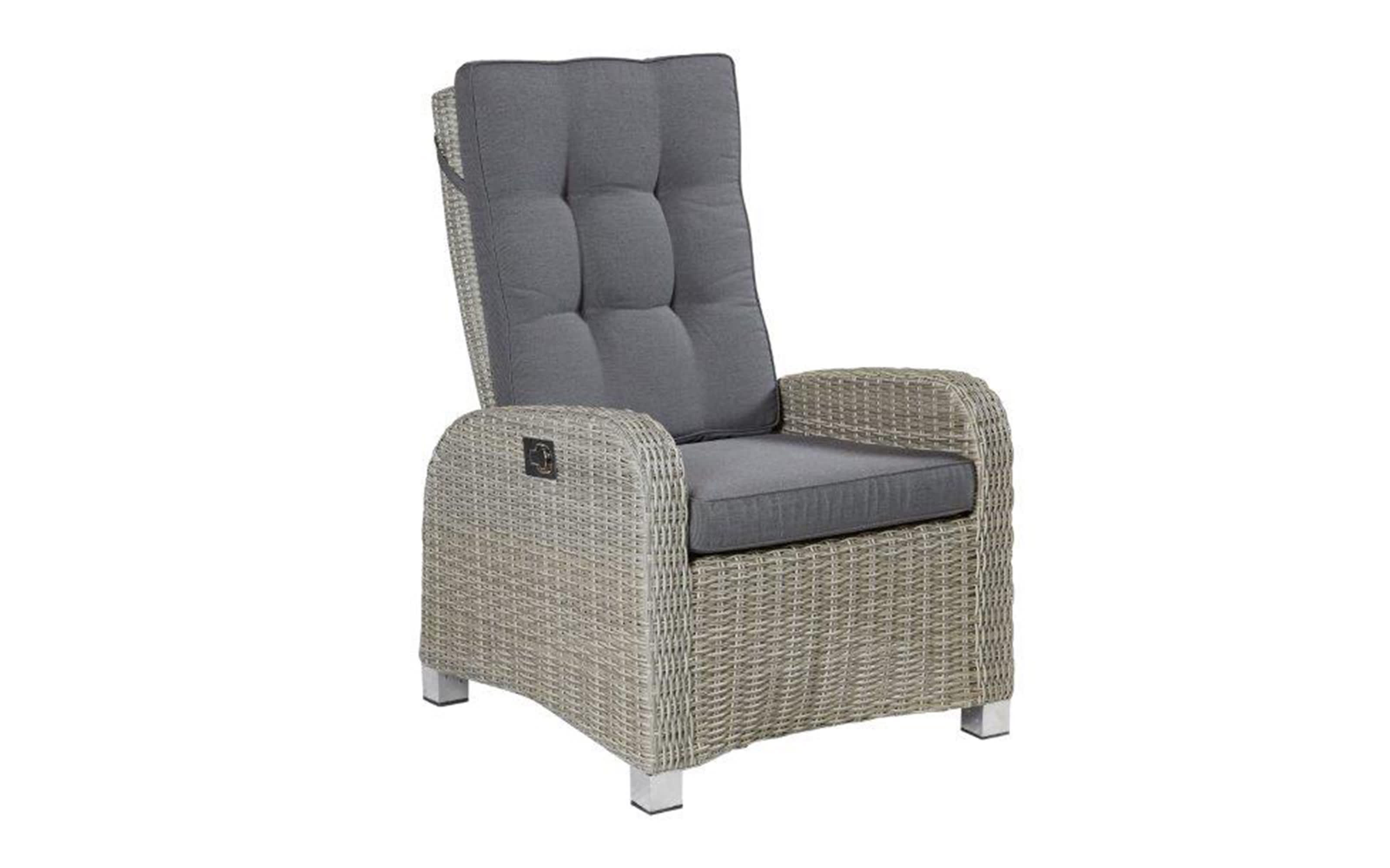 GartenSessel Bilbao in Geflecht Polyrattan stone grey, manuelle