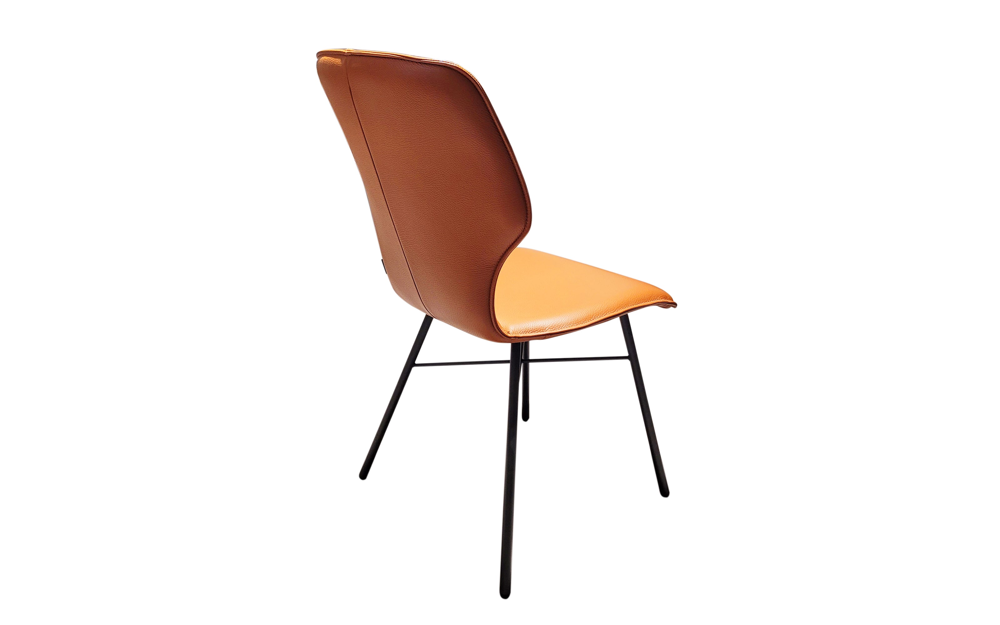 Stuhl Nevio, Leder, saddle brown