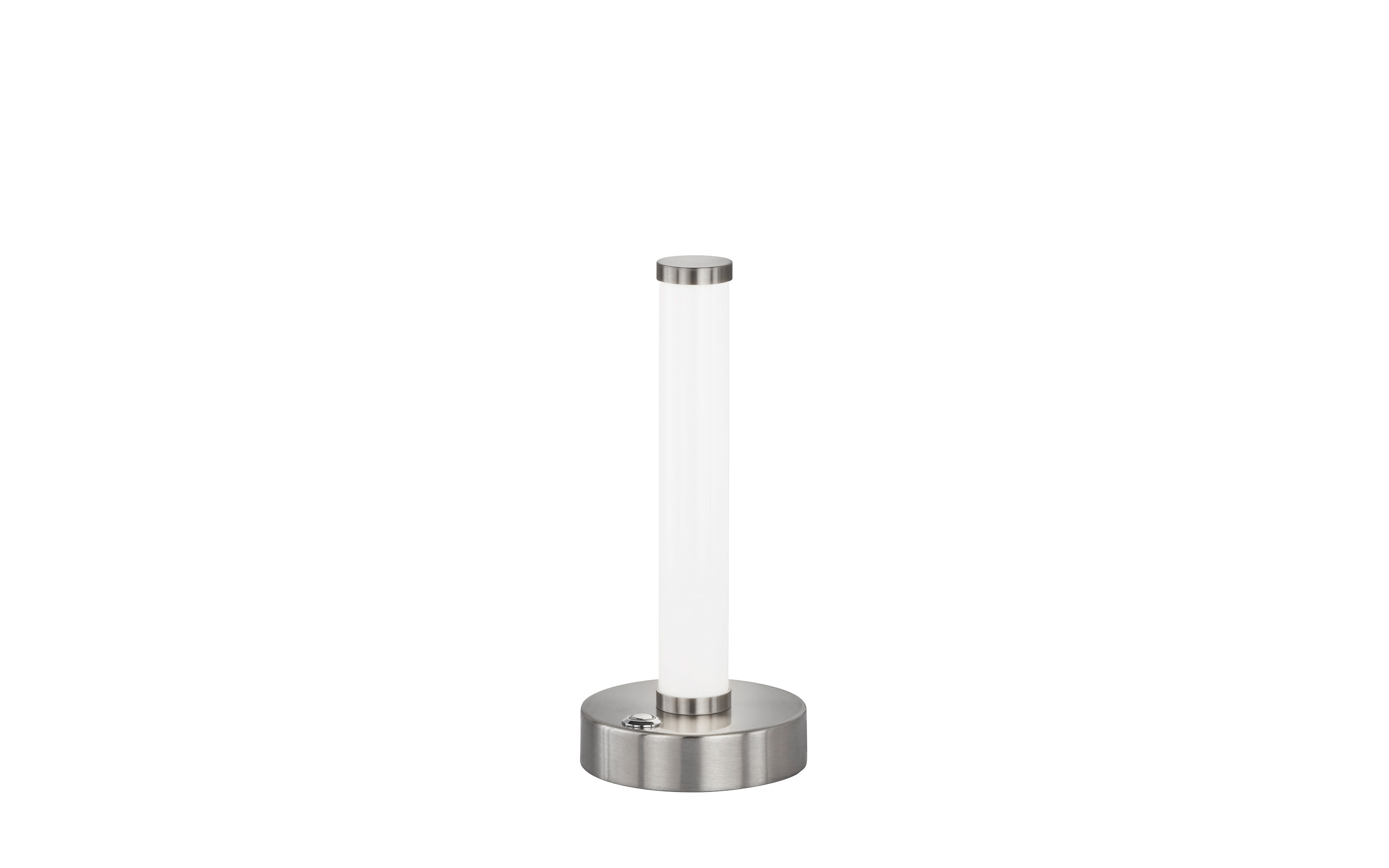 LED-Akku-Tischleuchte Genk in nickel matt/weiß, 23,5 cm