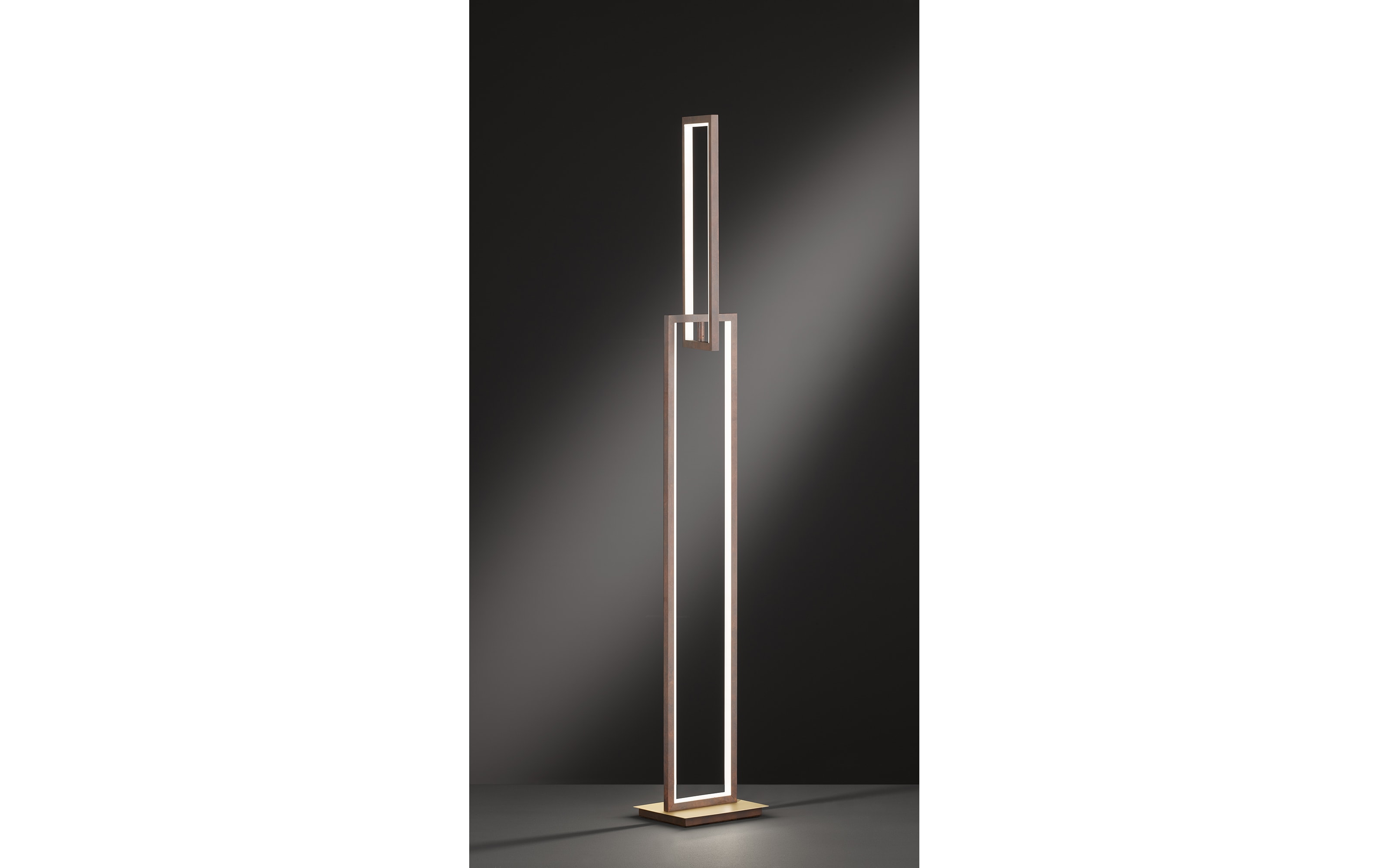 LED-Standleuchte Muriel in rostfarbig/goldfarbig, 145 cm