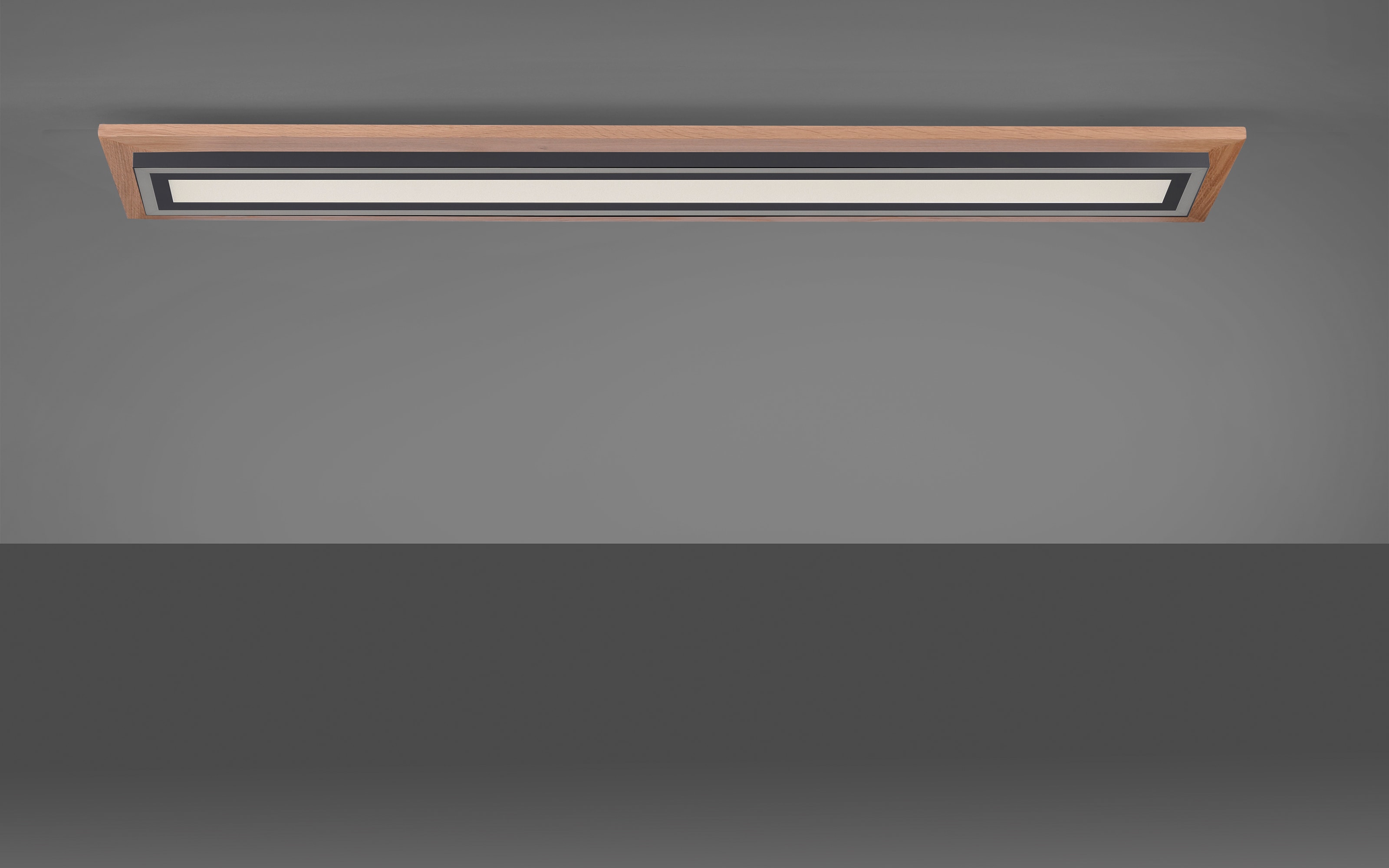 LED-Deckenleuchte Palma CCT mit Holzdekor, 107 cm