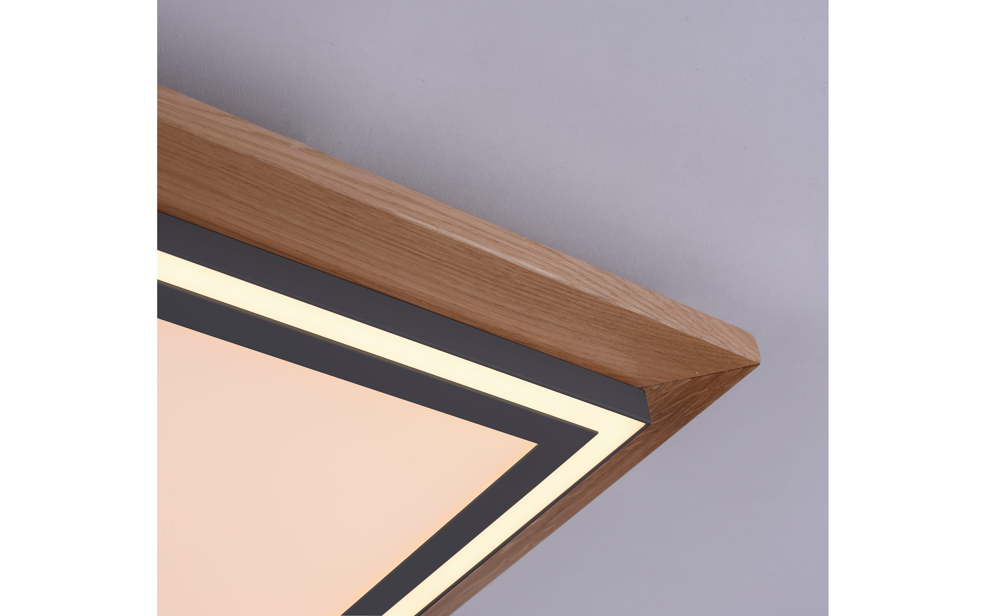LED-Deckenleuchte Palma CCT mit Holzdekor, 53 x 53 cm