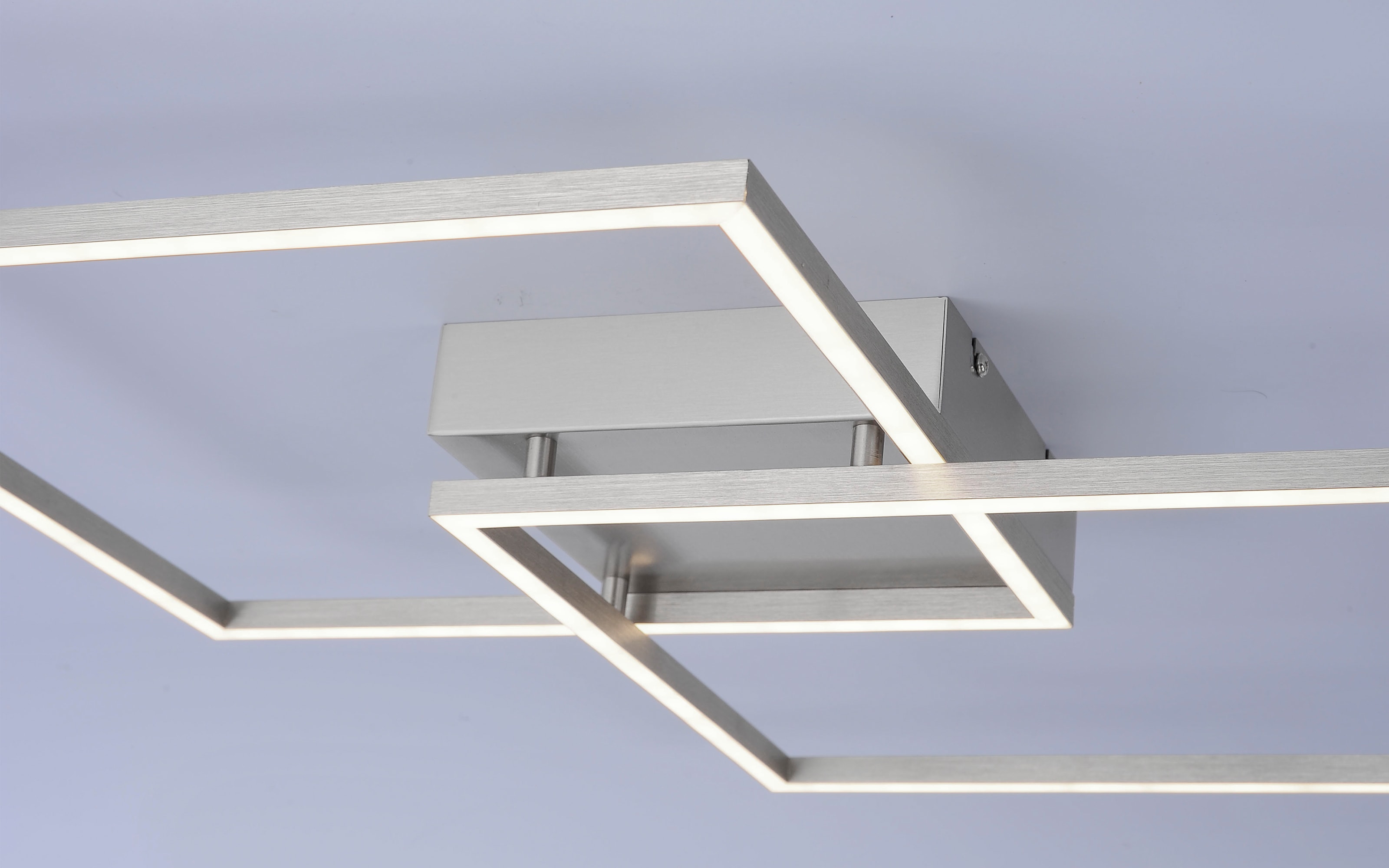 LED-Deckenleuchte Q-Inigo, stahlfarbig, 53 x 53 cm