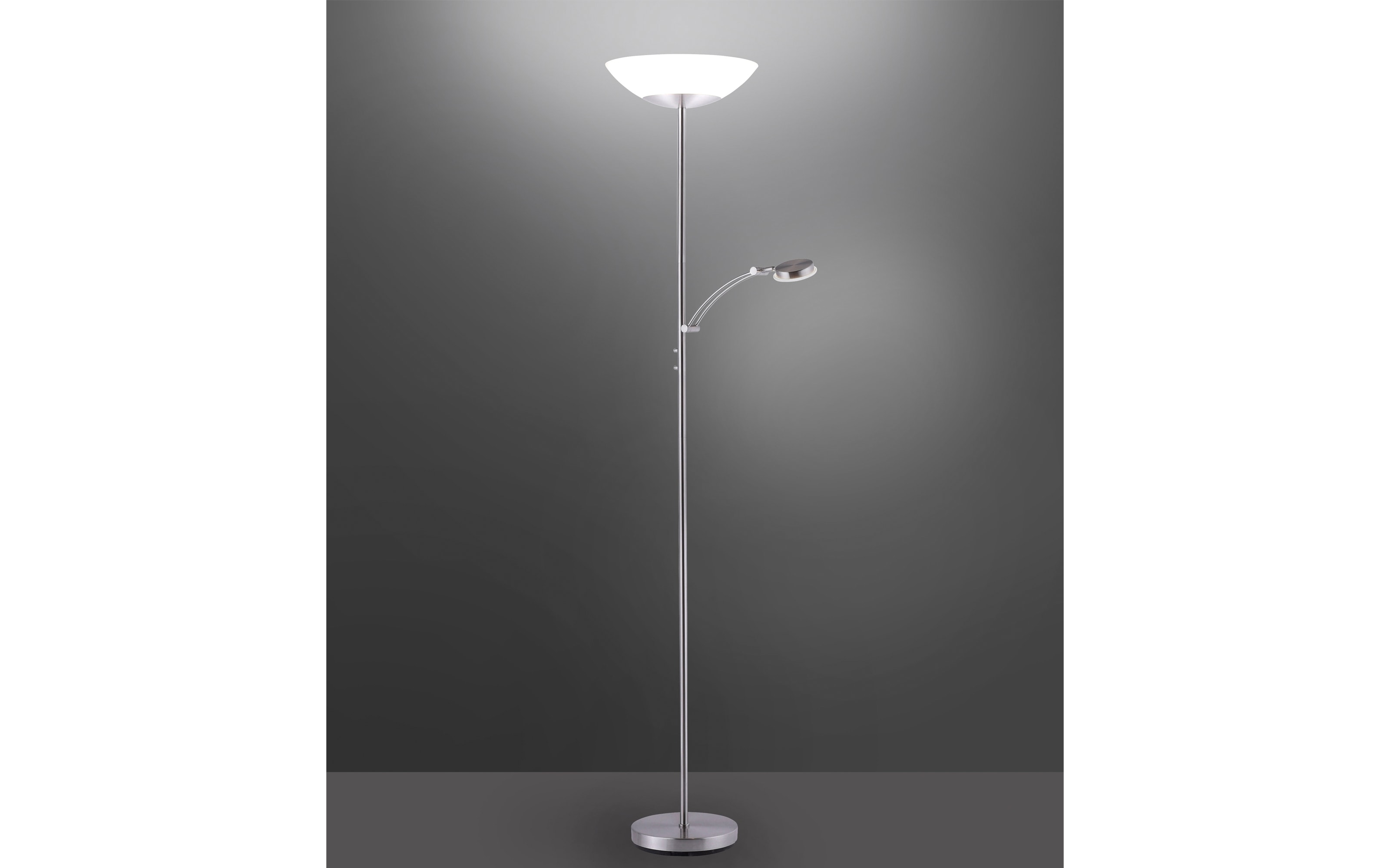 LED-Standleuchte Alfred in stahlfarbig, 181 cm