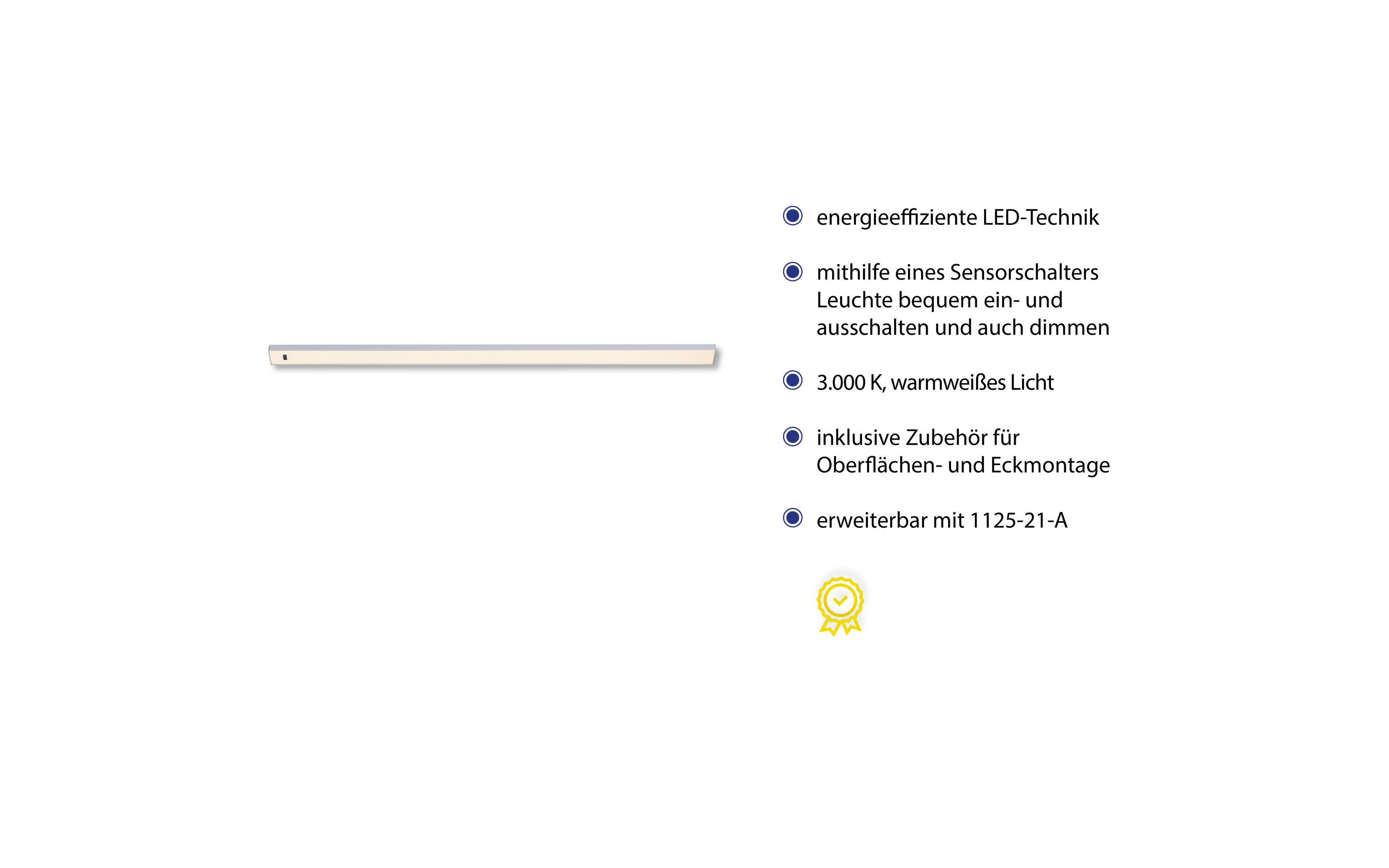 LED-Unterbauleuchte Amon in silber, 55 cm