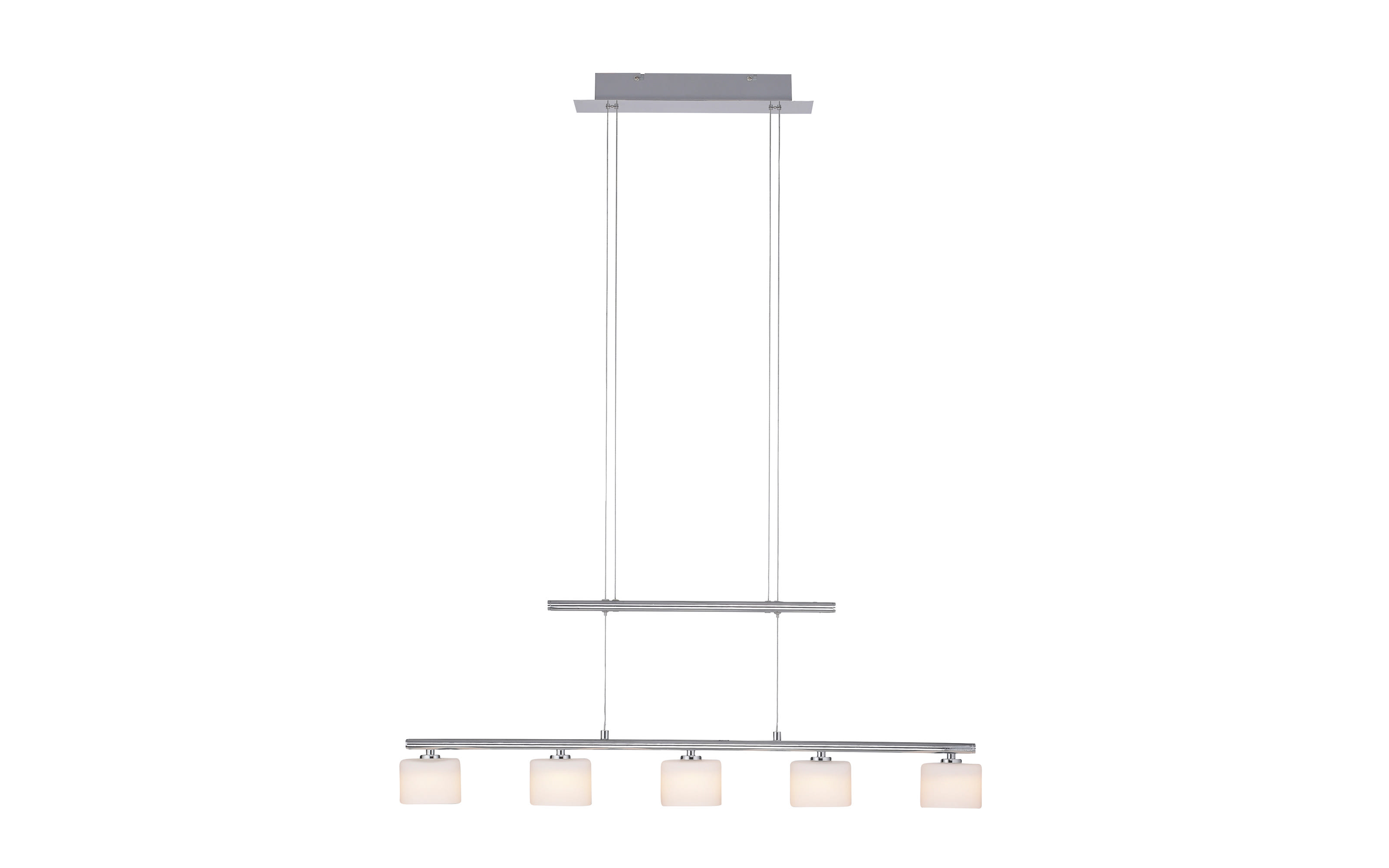 LED-Pendelleuchte Hydra, stahlfarbig, 5-flammig, 80 cm