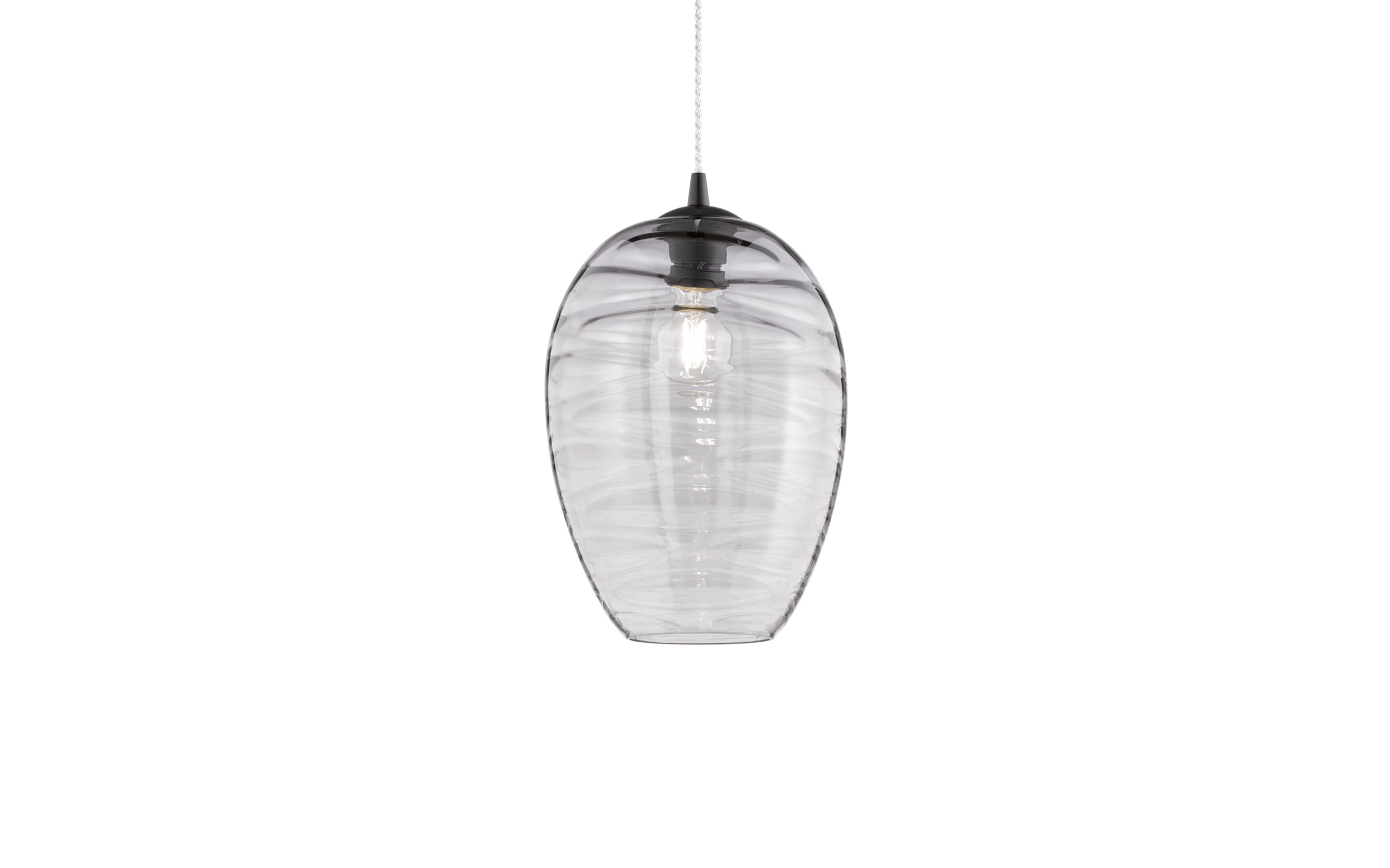 Pendelleuchte Gordes in schwarz matt/hellgrau, 23 cm