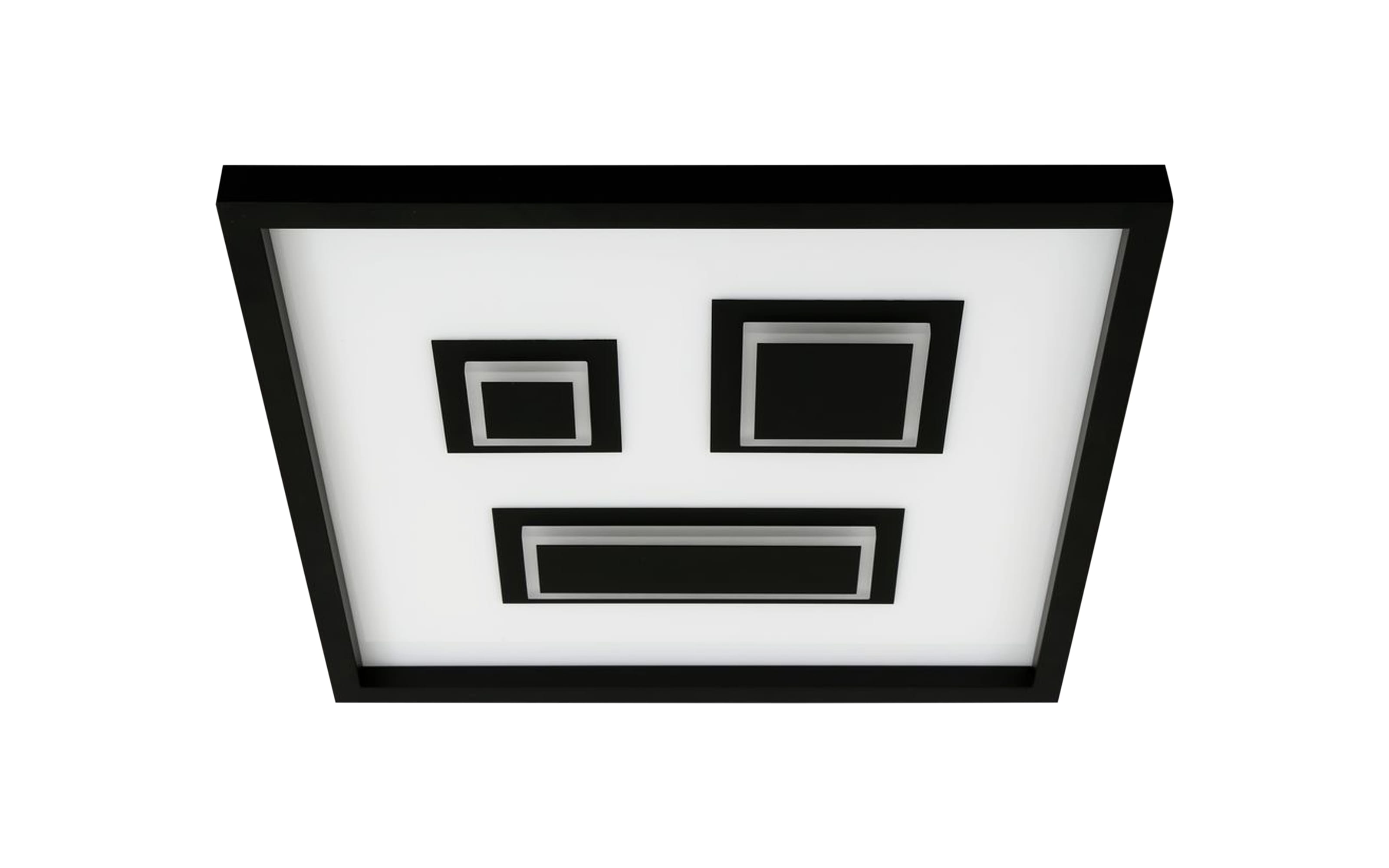 LED-Deckenleuchte Pac in schwarz/weiß, 42,3 x 42,3 cm