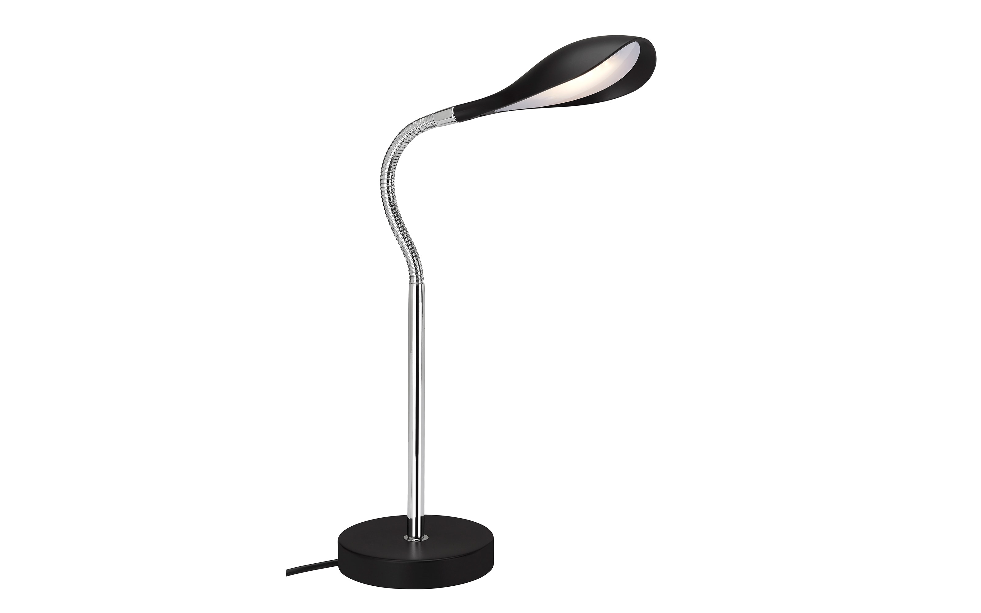 LED-Tischleuchte Swan in schwarz/chromfarbig, 40 cm