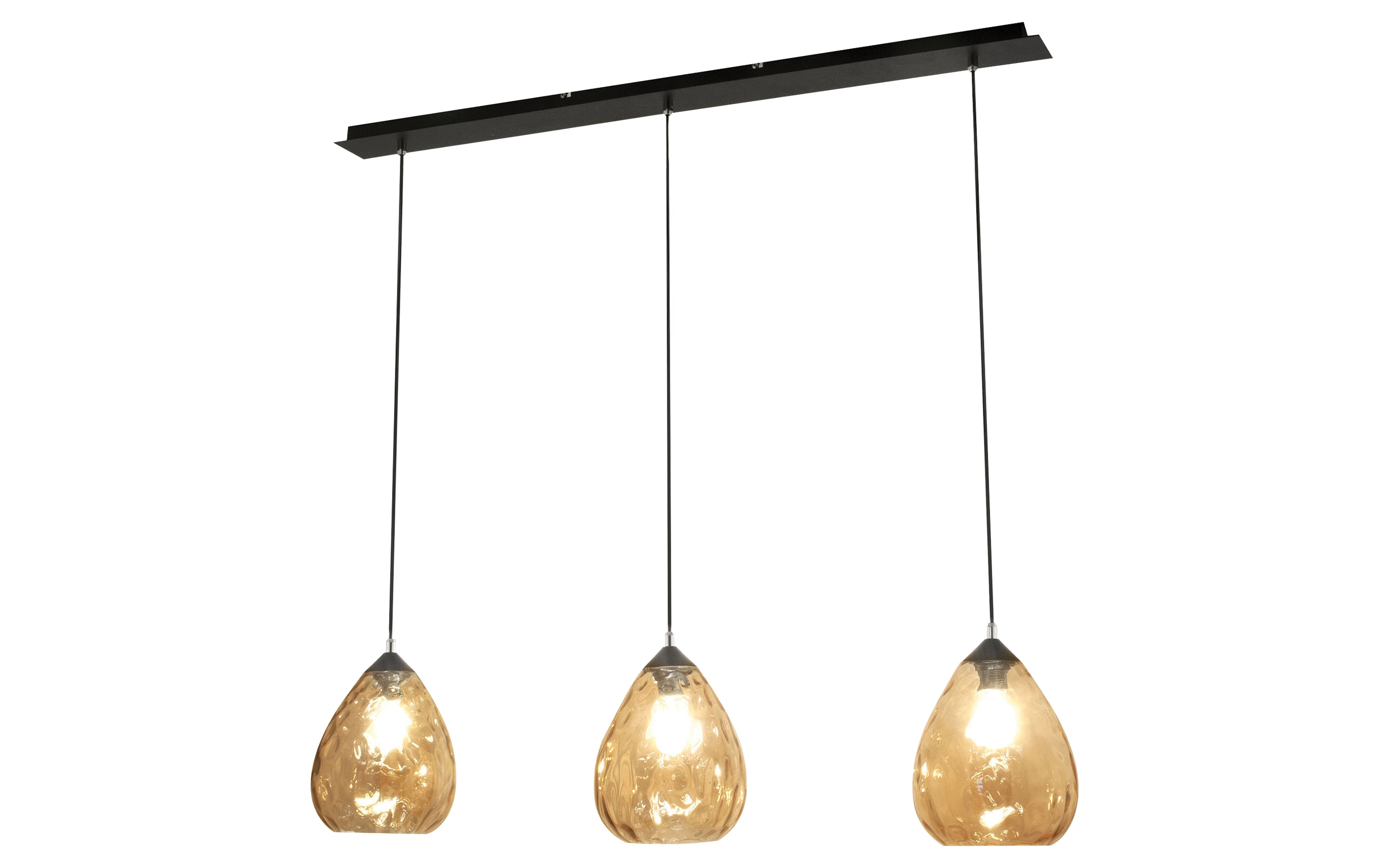 Pendelleuchte Gisella, amber, 3-flammig, 110 cm