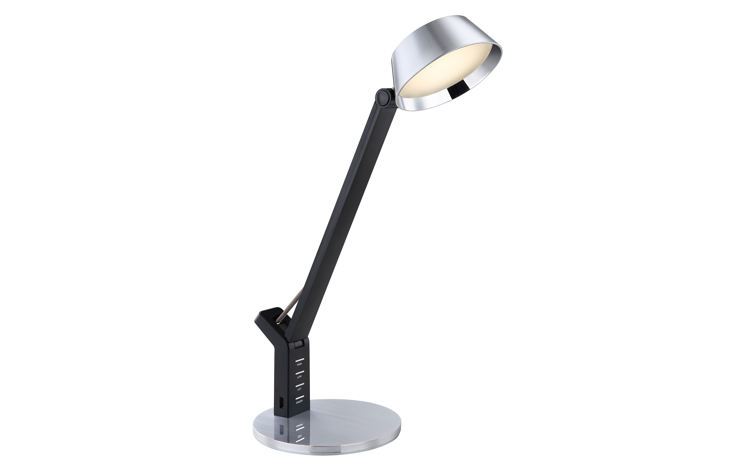 LED-Tischleuchte Ursino CCT in silberfarbig/schwarz, 51,5 cm