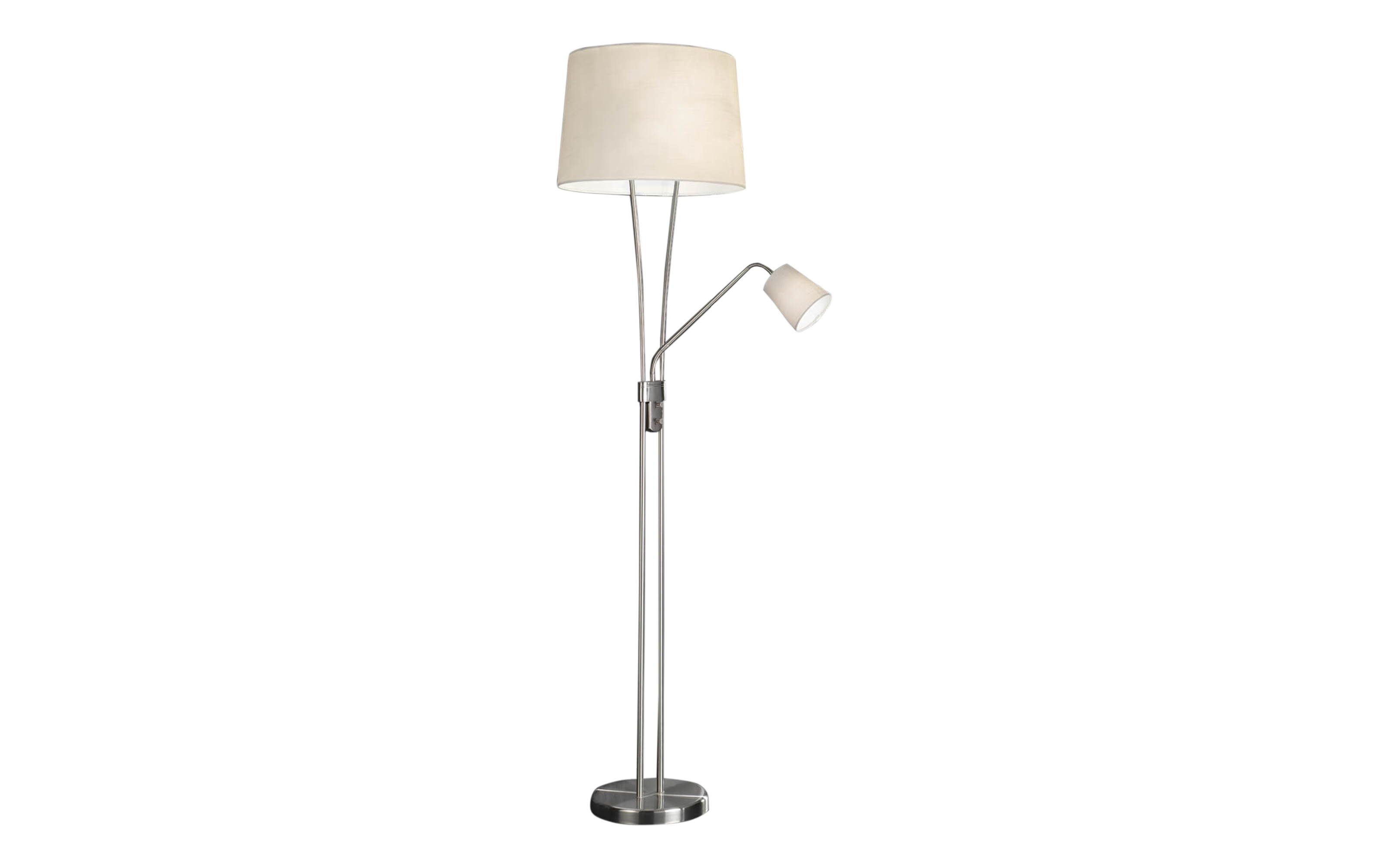 Standleuchte Marion in nickel matt/weiß, 180 cm