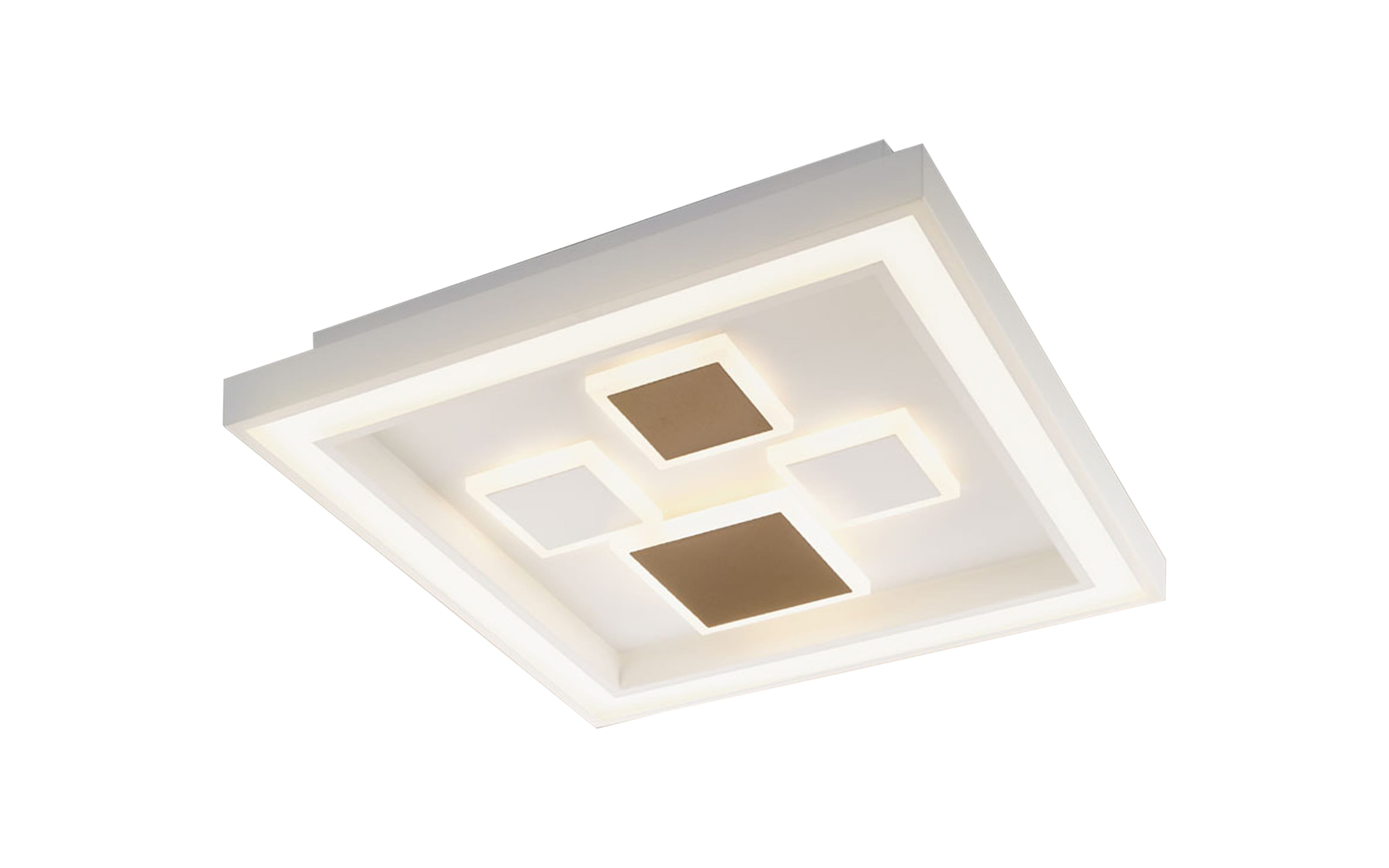 LED-Deckenleuchte Stina in weiß/silberfarbig, 48 x 48 cm
