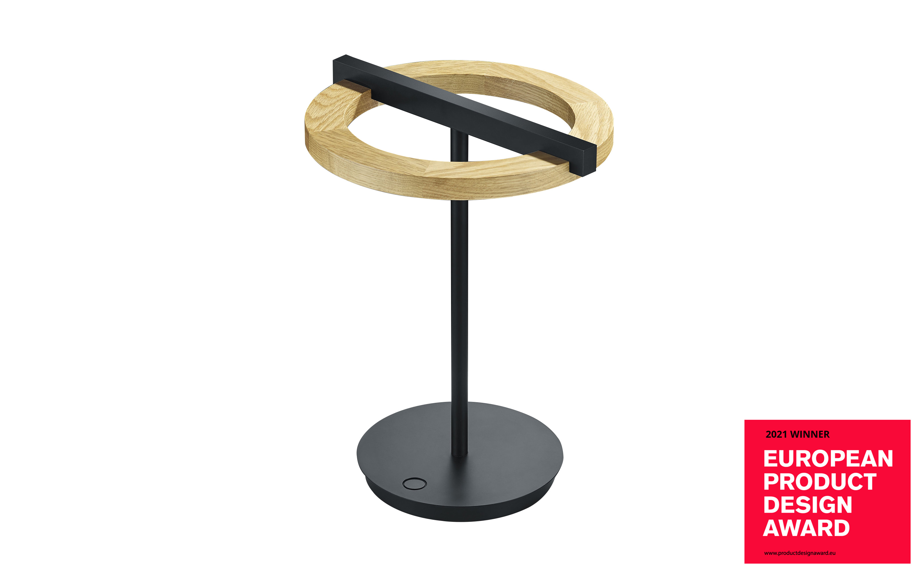 LED-Tischleuchte Luce Nella CCT in schwarz/holz, 31 cm
