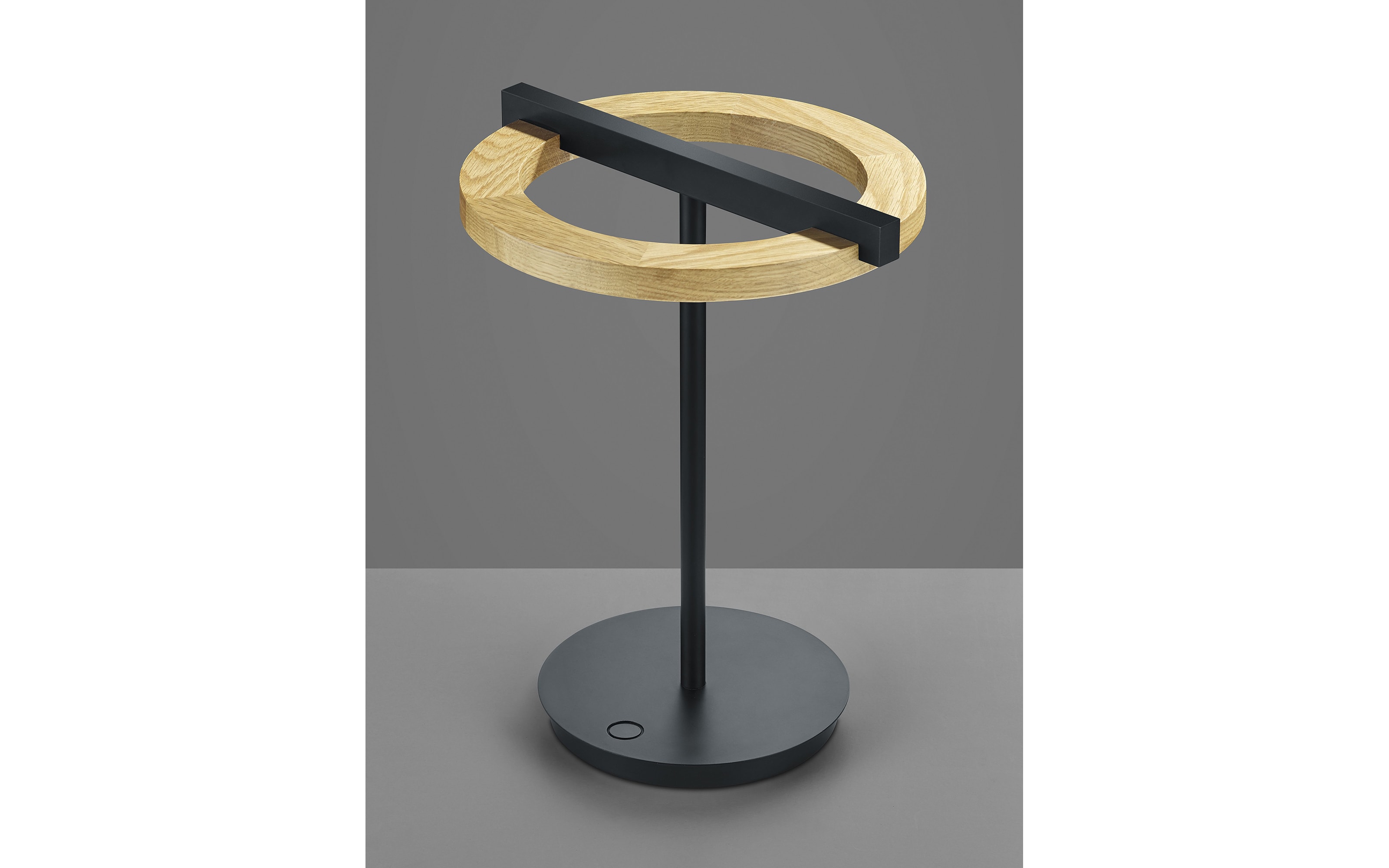 LED-Tischleuchte Luce Nella CCT in schwarz/holz, 31 cm