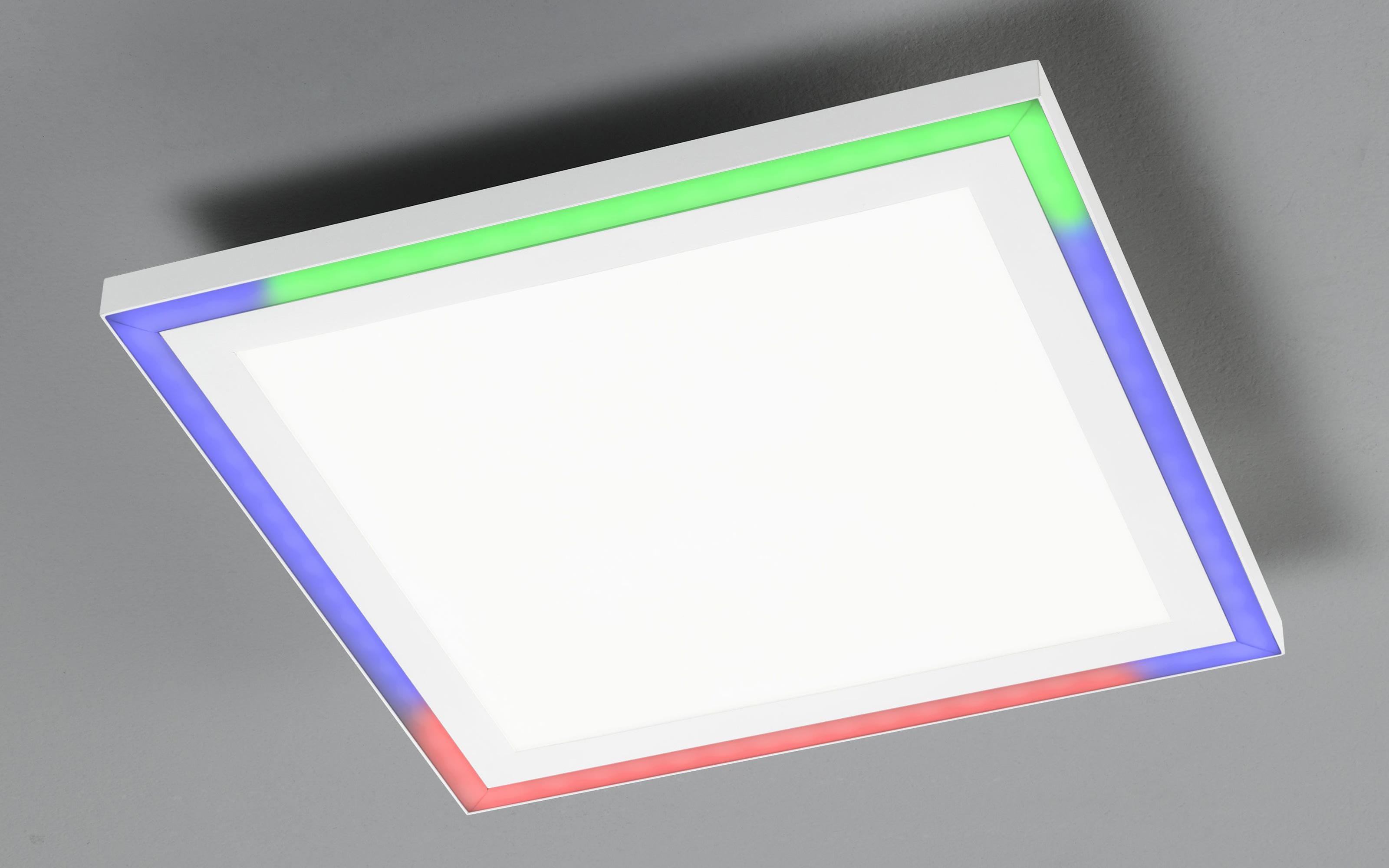 LED-Deckenleuchte Joy RGB in aluminiumfarbig/weiß, 32 x 32 cm