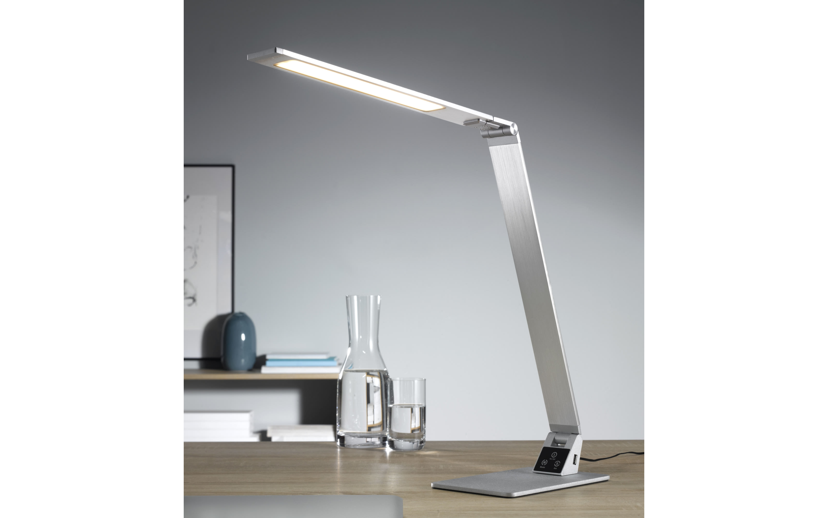 LED-Schreibtischlampe Uno, silber, 50 cm