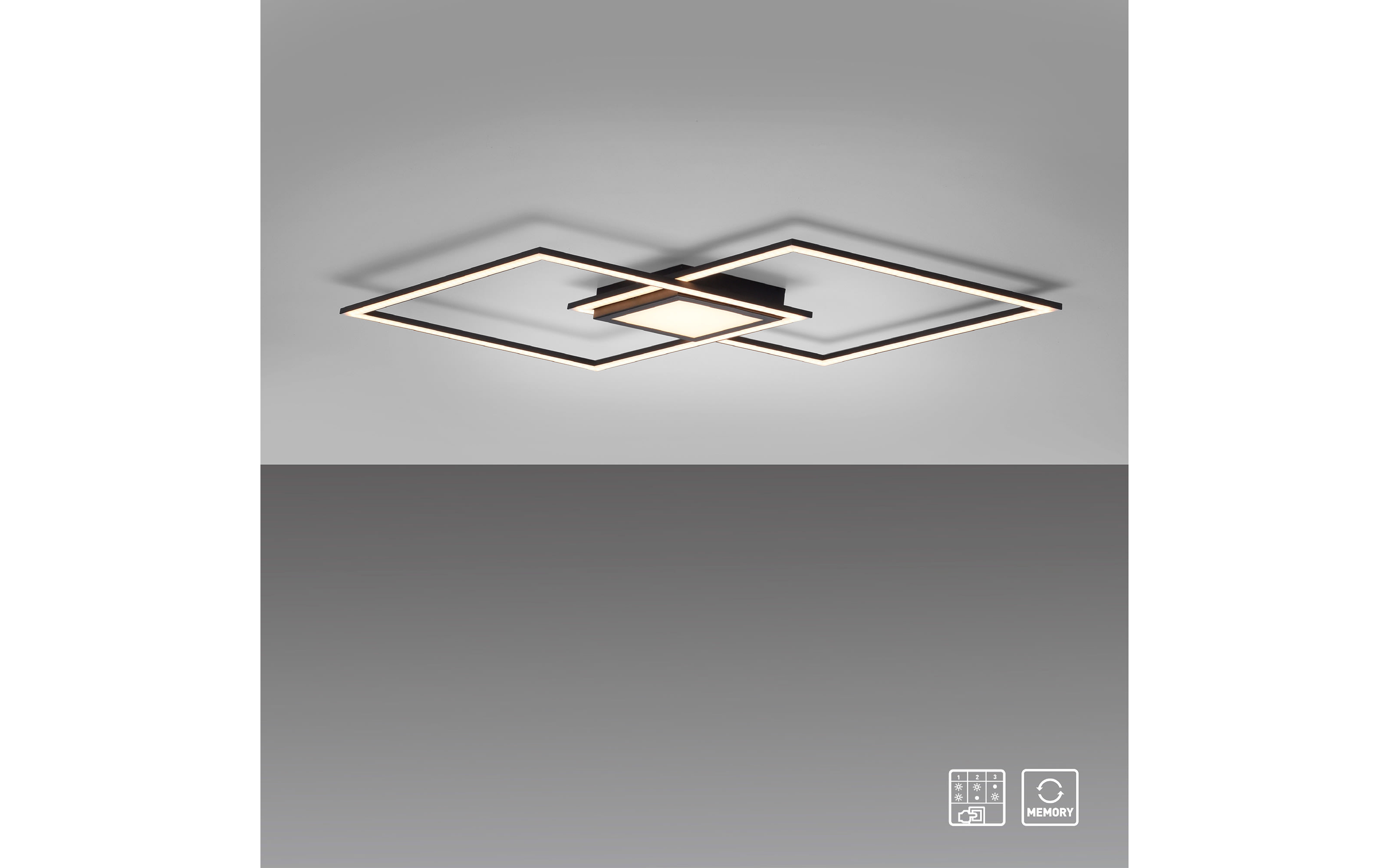 LED-Deckenleuchte Asmin in schwarz, 106 cm