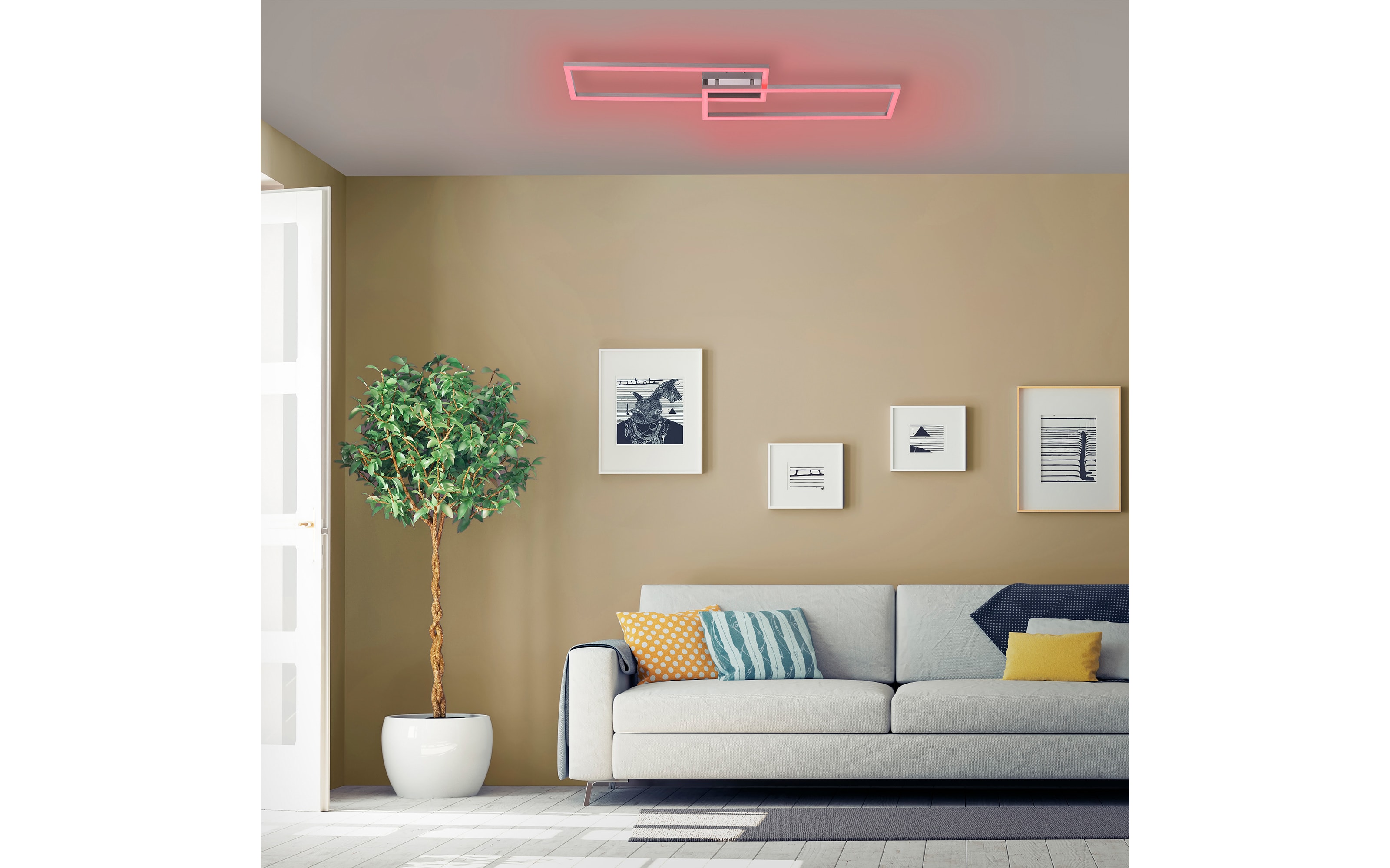 LED-Deckenleuchte Maxi CCT RGB in stahlfarbig, 110,5 x 26 cm