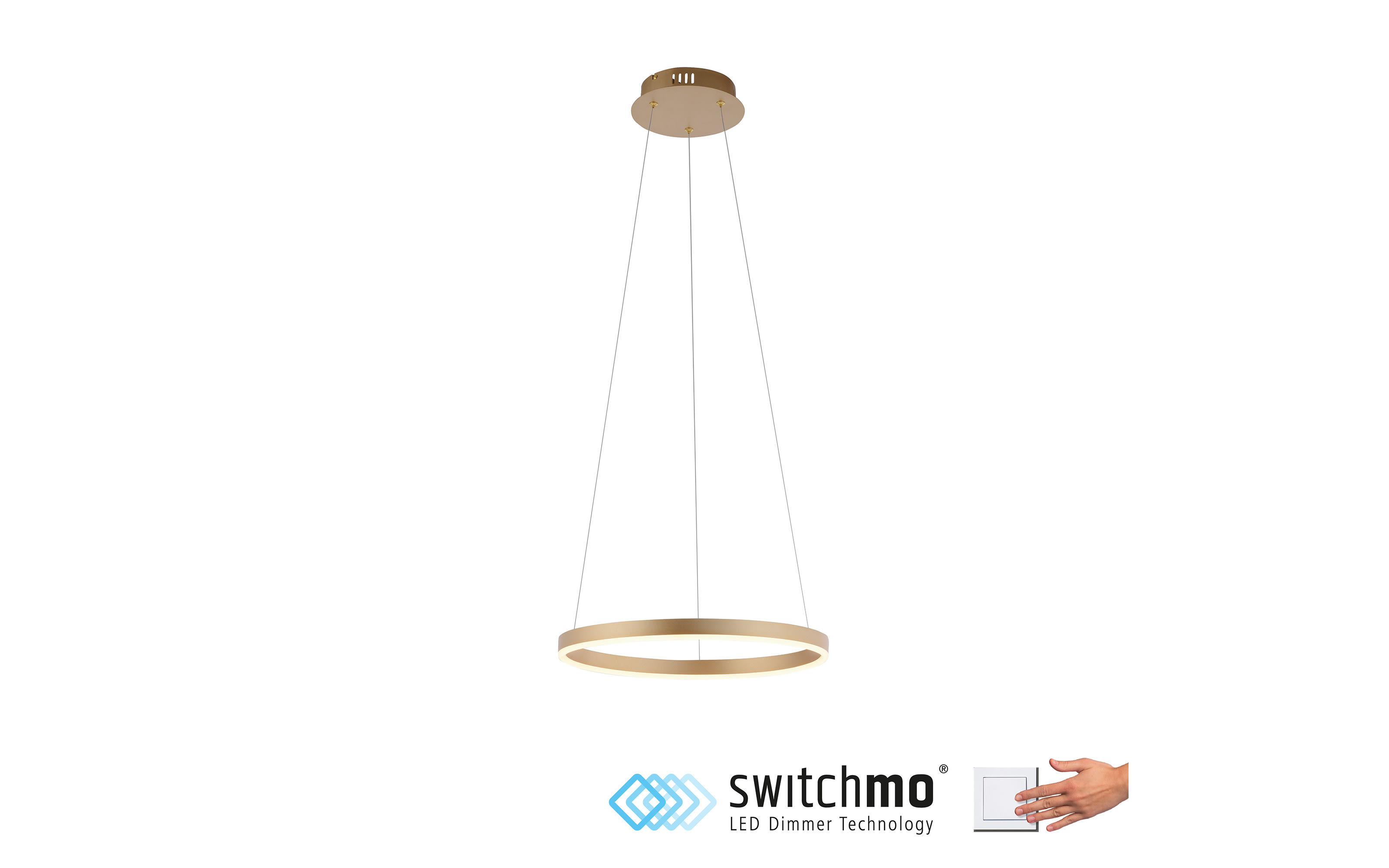 LED-Pendelleuchte Ritus, messing matt, 39,3 cm