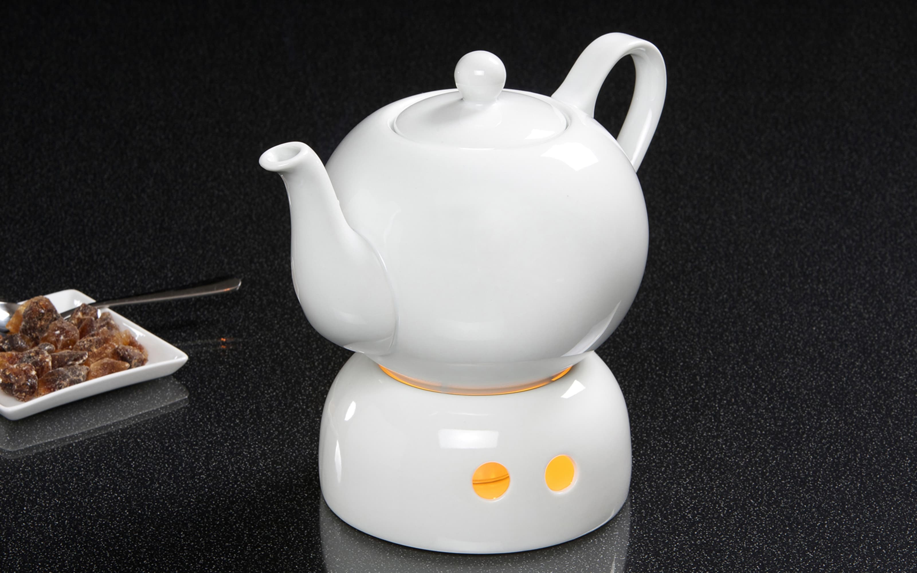 Teewärmer/Stövchen Bianco, weiß, 14 cm