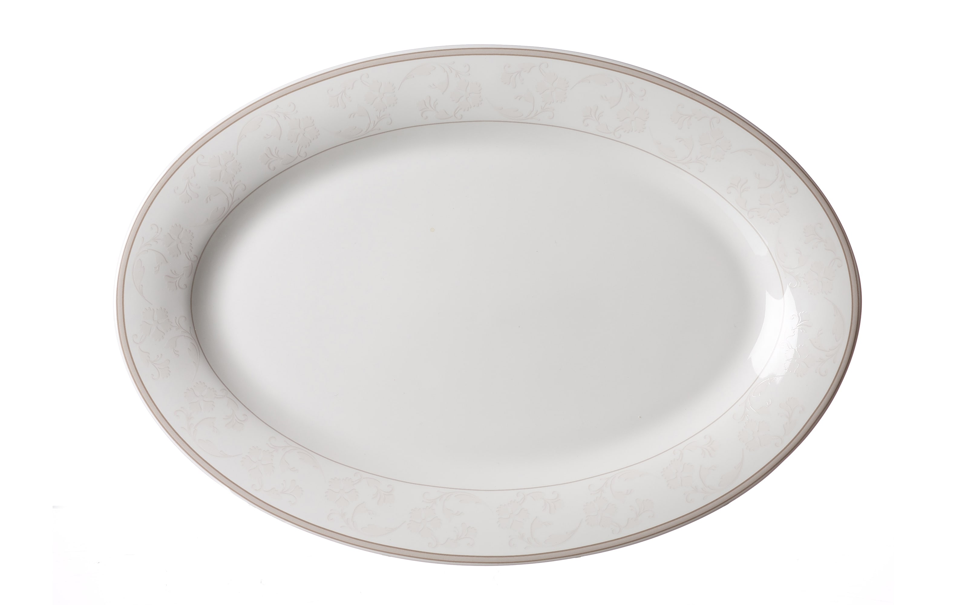 Servierplatte Isabella in weiß/oval, 32 cm