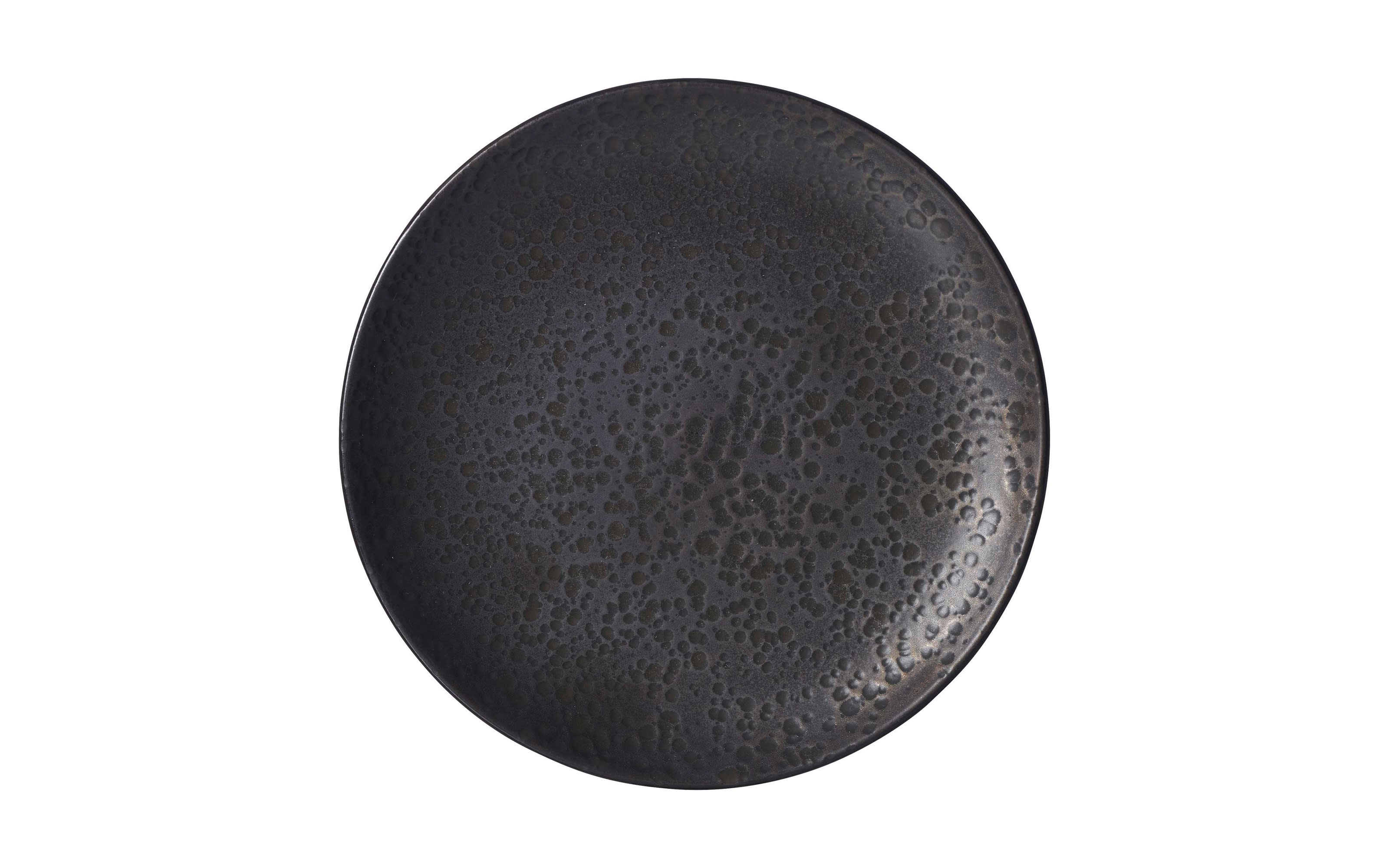 Teller Kitwe aus Steingut in schwarz, 20 cm