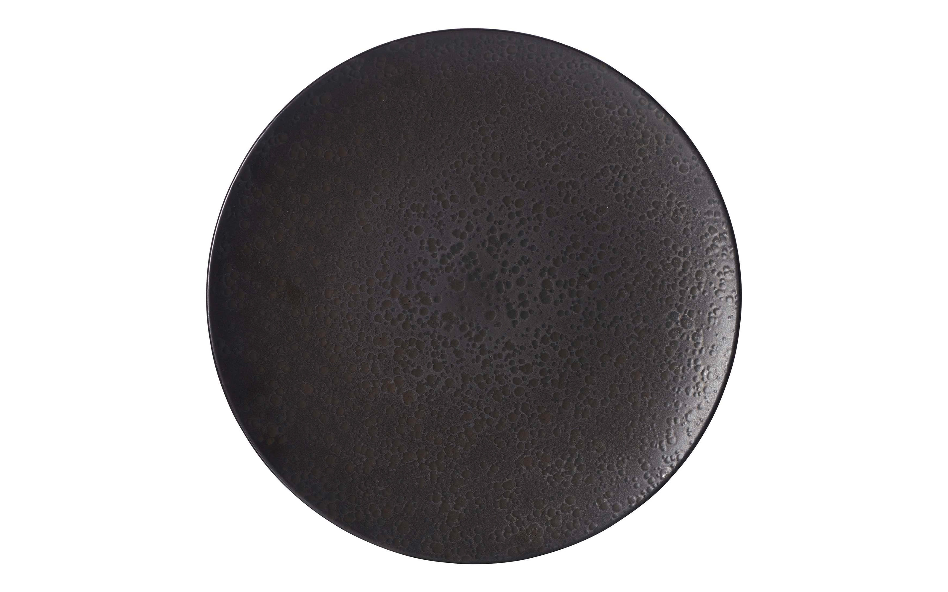 Teller Kitwe aus Steingut in schwarz, 28 cm