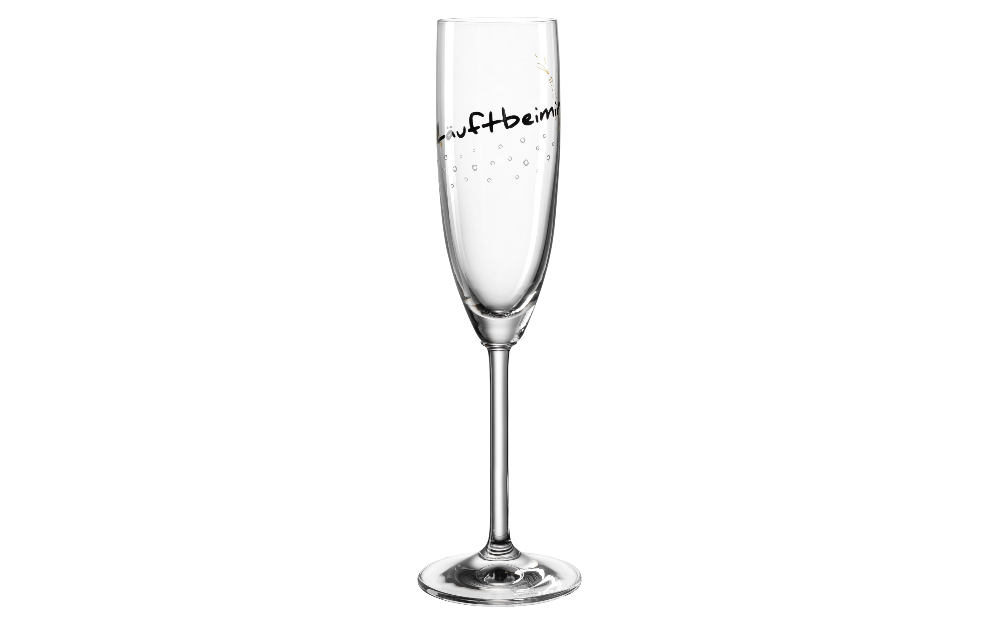 Sektglas Presente aus Glas mit Motiv Läuftbeimir