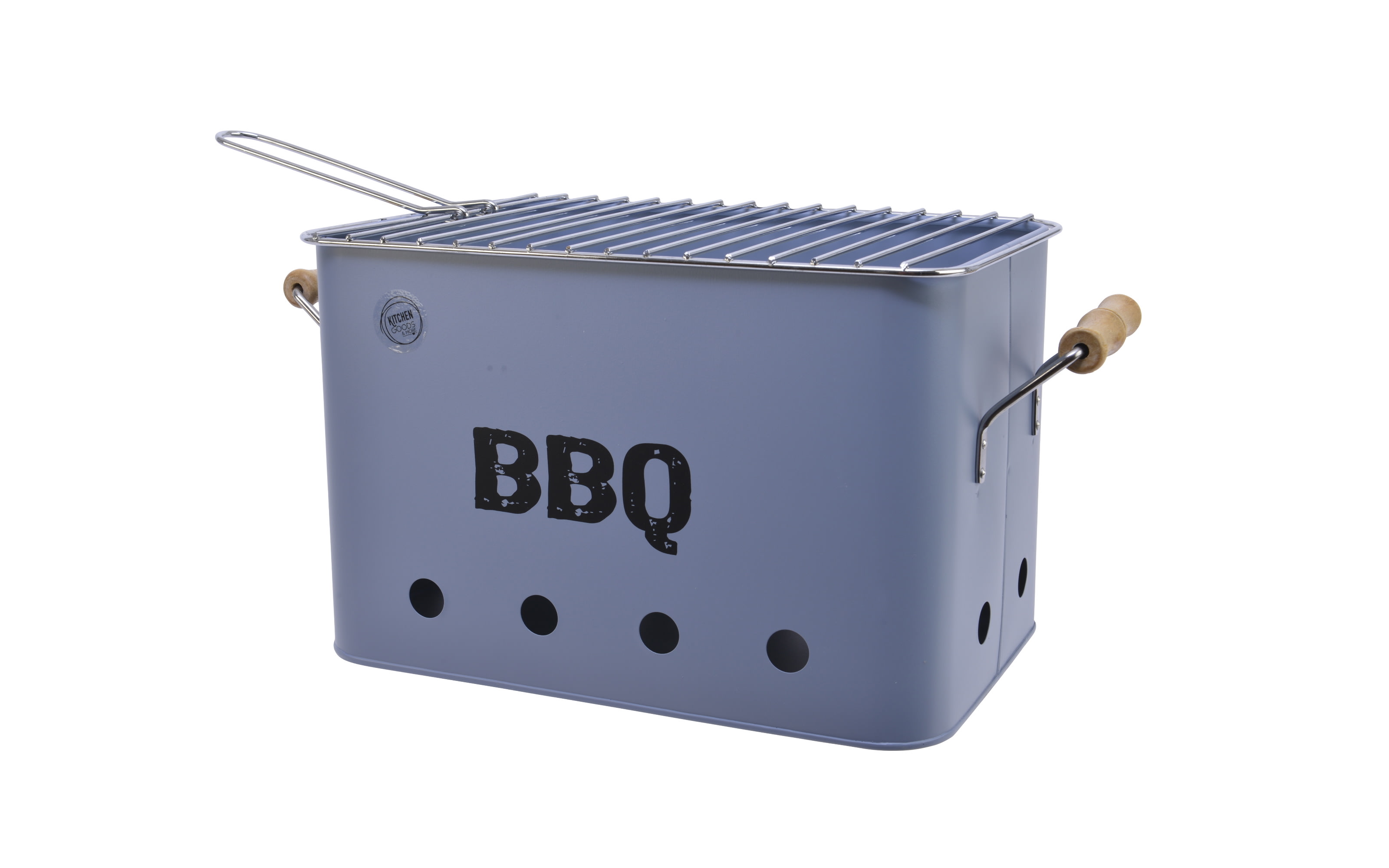 Zink BBQ Grill mit Griff in hellblau, 21 x 32,5 cm online bei Hardeck